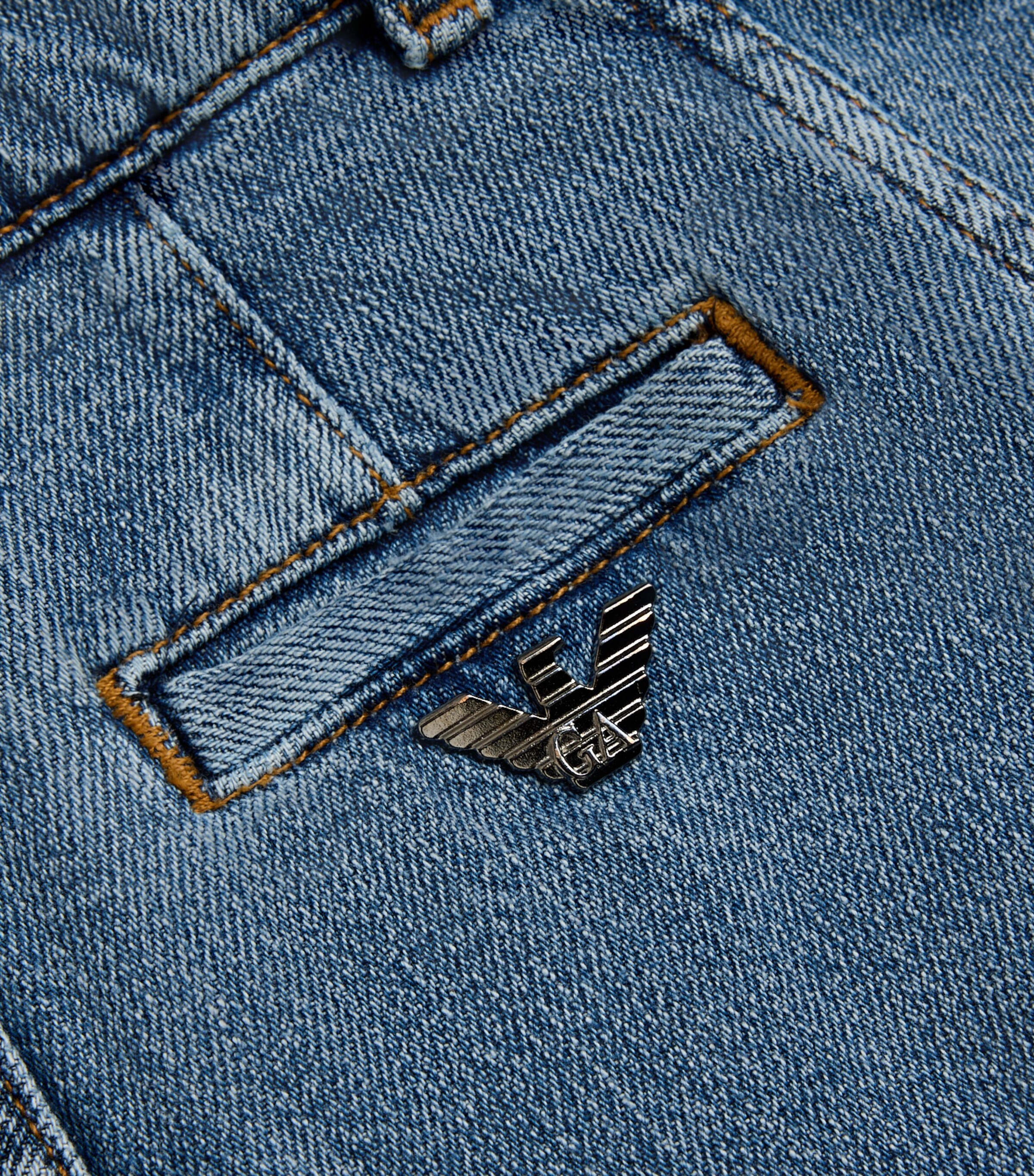 Wide-Leg Flared Jeans (4-14 Years) MB002MED BLUE DENIM Image 2