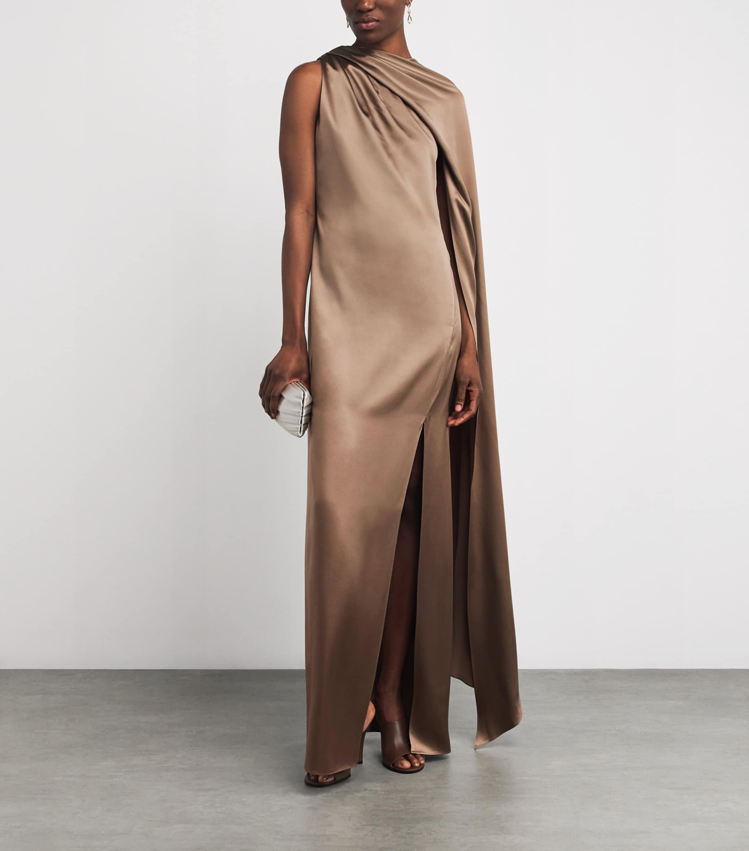 Silk One-Shoulder Maxi Dress MUD Image 2