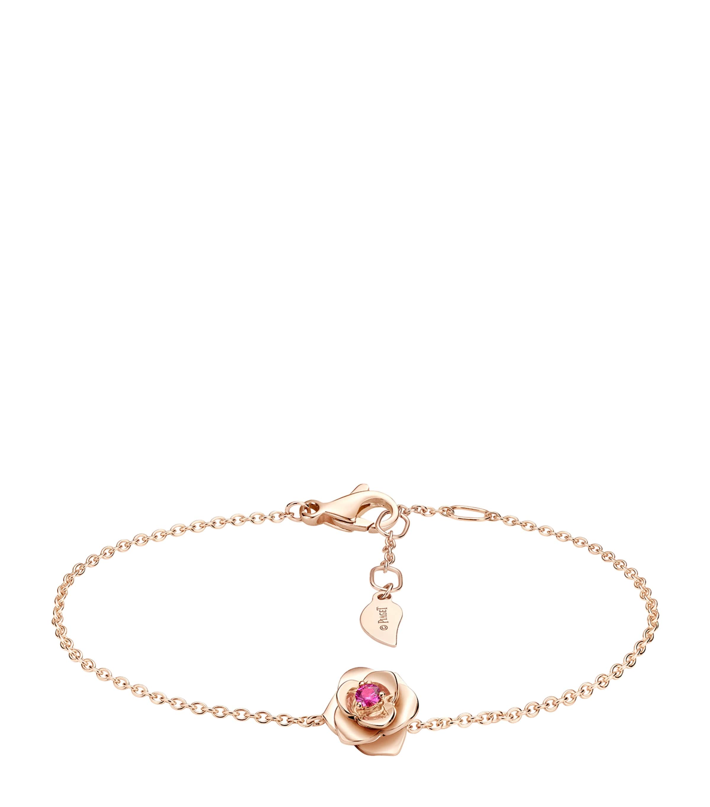 Piaget Rose Gold and Pink Sapphire Rose Chain Bracelet Rose Gold Image 1