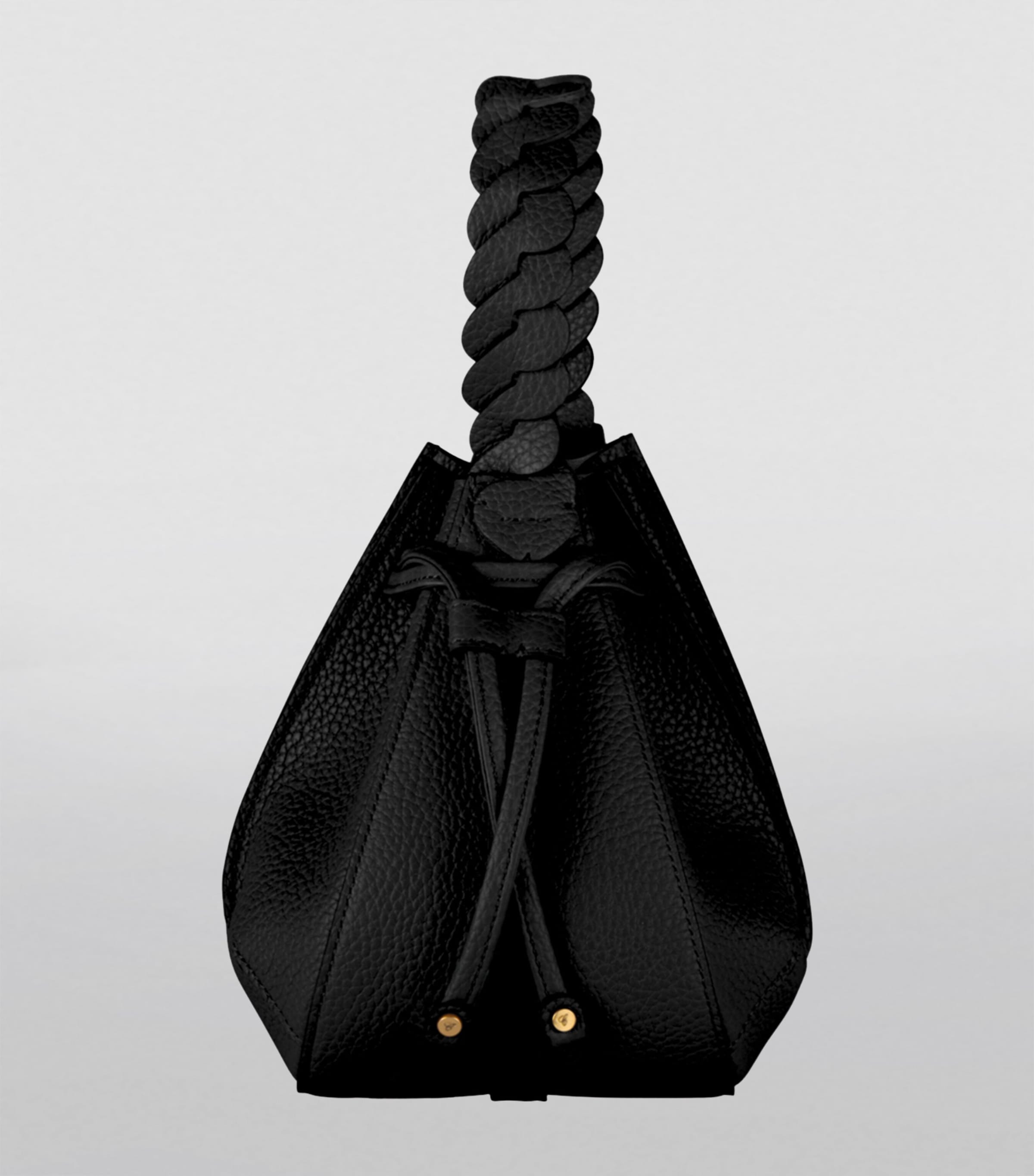 Mini Leather Gem Bucket Bag BLACK GRAINED Image 2
