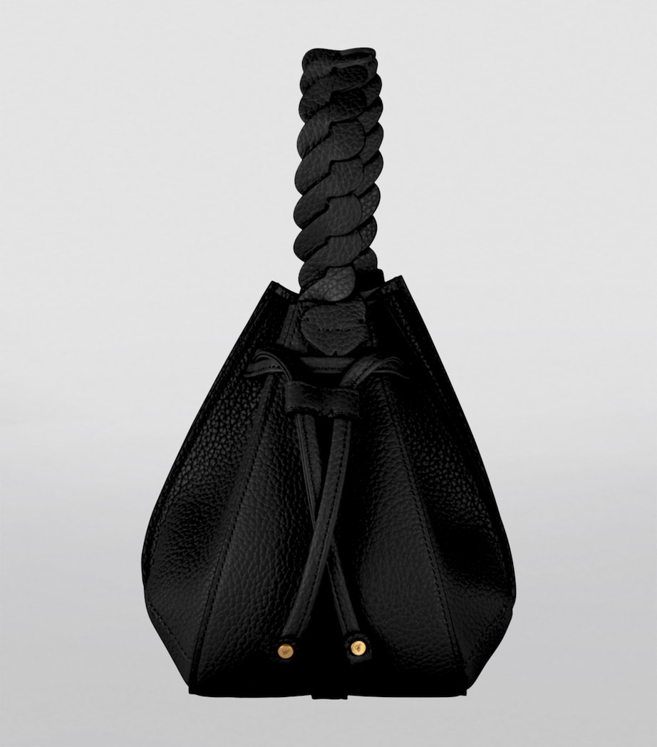 Mini Leather Gem Bucket Bag BLACK GRAINED Image 2