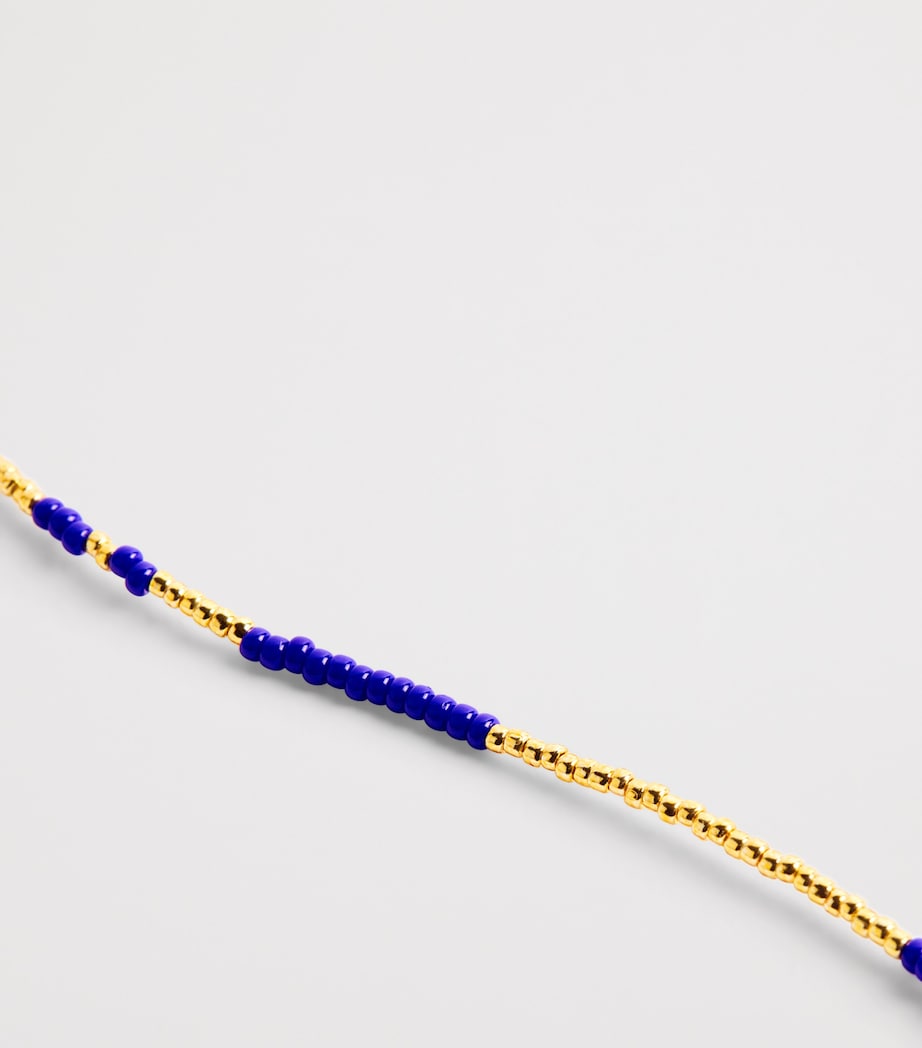 Anni Lu Gold-Plated Beaded Asym Bracelet Navy Image 3