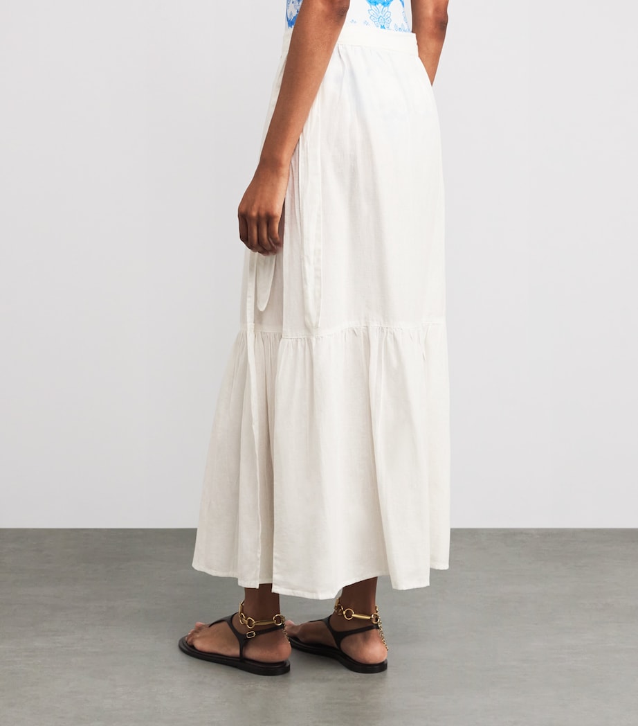 Cotton-Linen Monroe Maxi Skirt WHITE4 Image 4