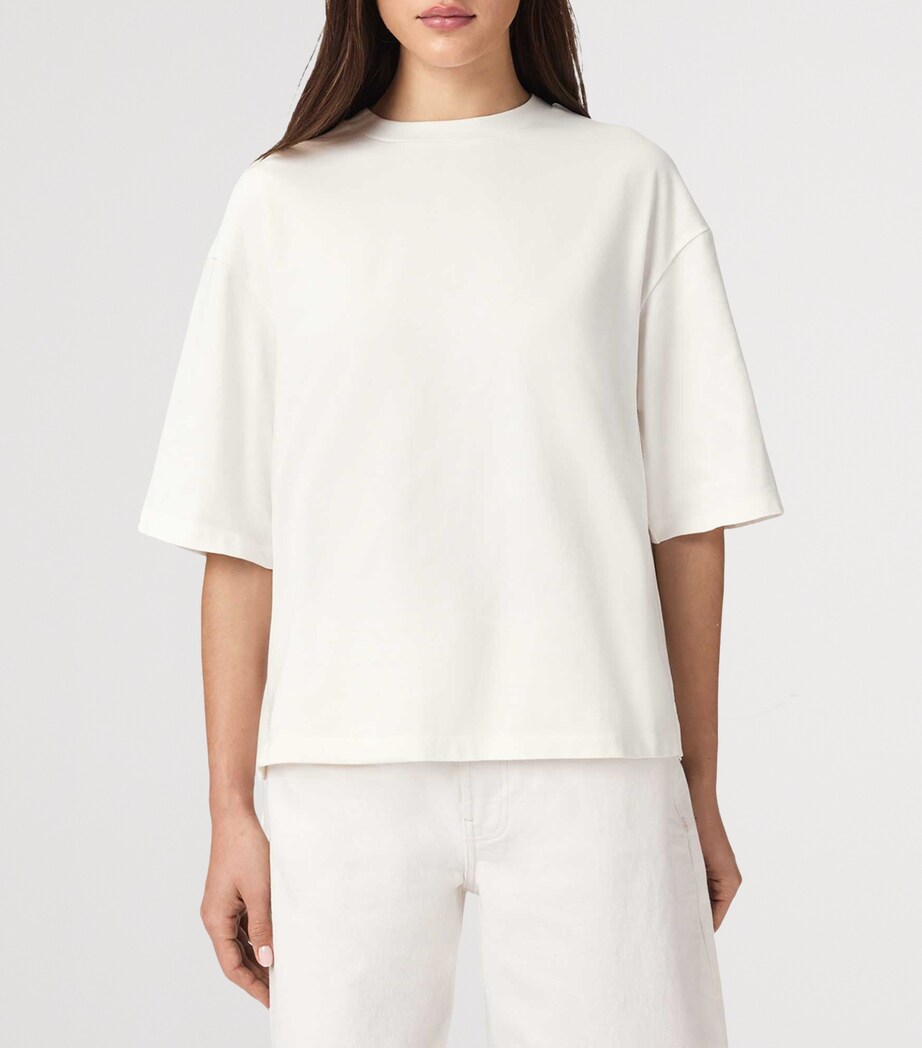 Organic Cotton Embroidered Amelie T-Shirt ECRU WHITE Image 3