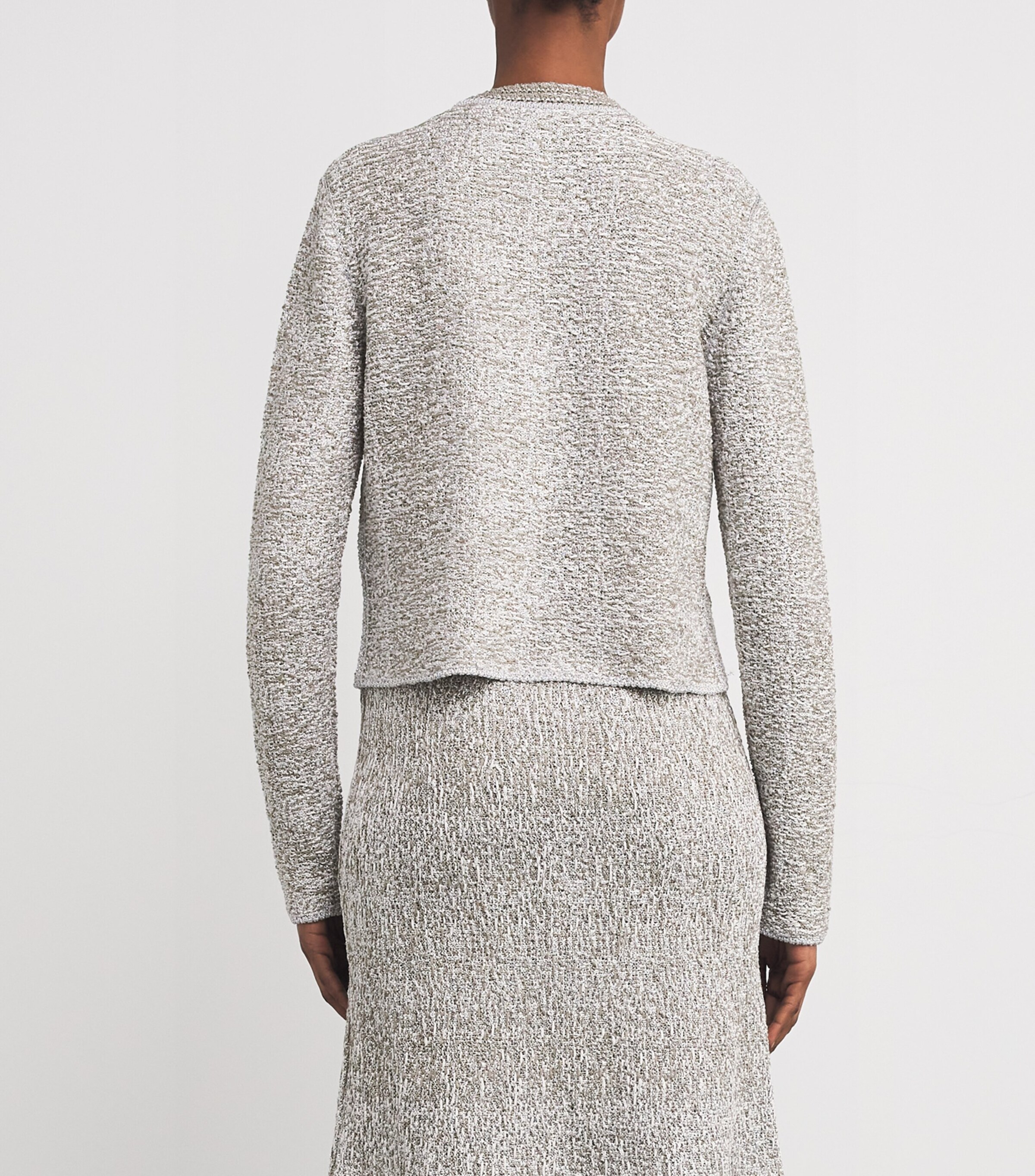 Fabiana Filippi Womens Cotton-Blend Metallic Cardigan Bianco/argilla Image 4