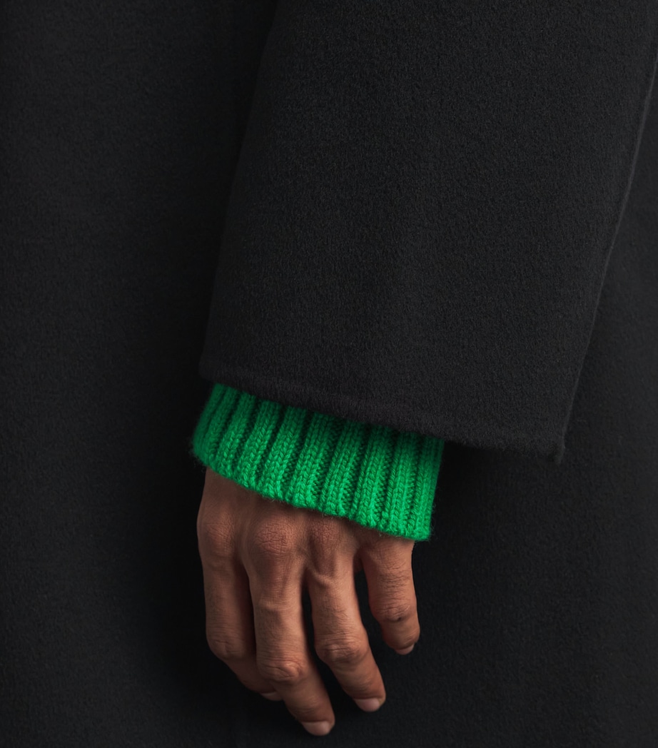 Séfr Mens Wool-Cashmere Overcoat Black Image 3