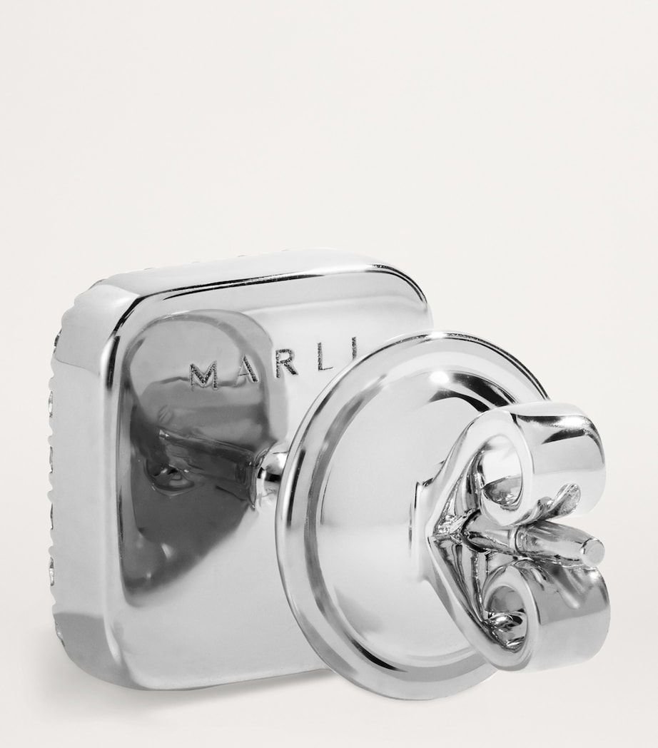 White Gold, Diamond and Chalcedony Cleo Pyramid Earrings WHITE GOLD Image 3