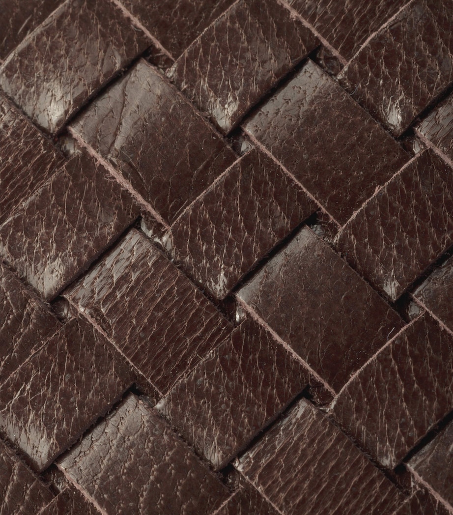 Prada Leather Woven Wallet Brown Image 4