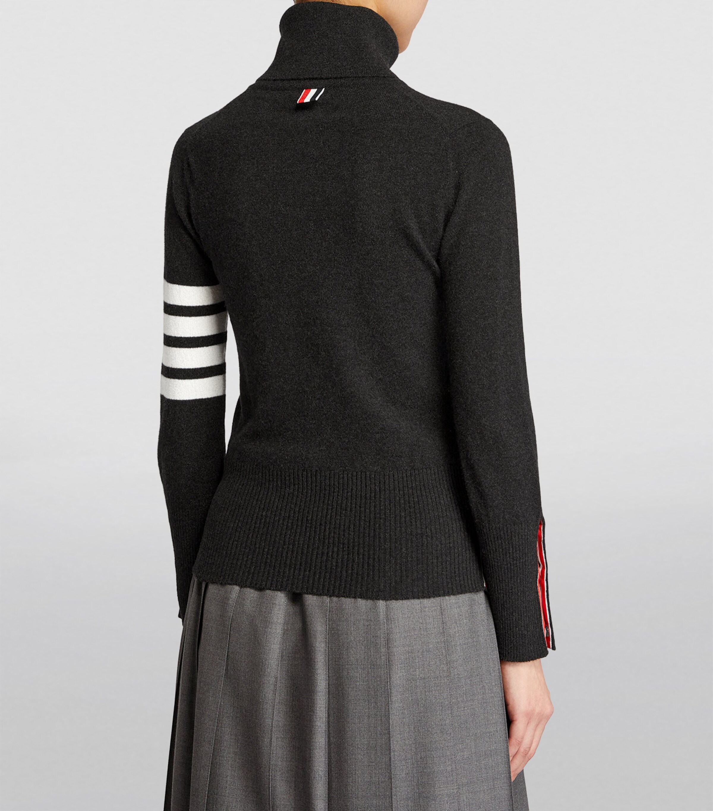 Cashmere 4-Bar Rollneck Sweater DARK GREY Image 4