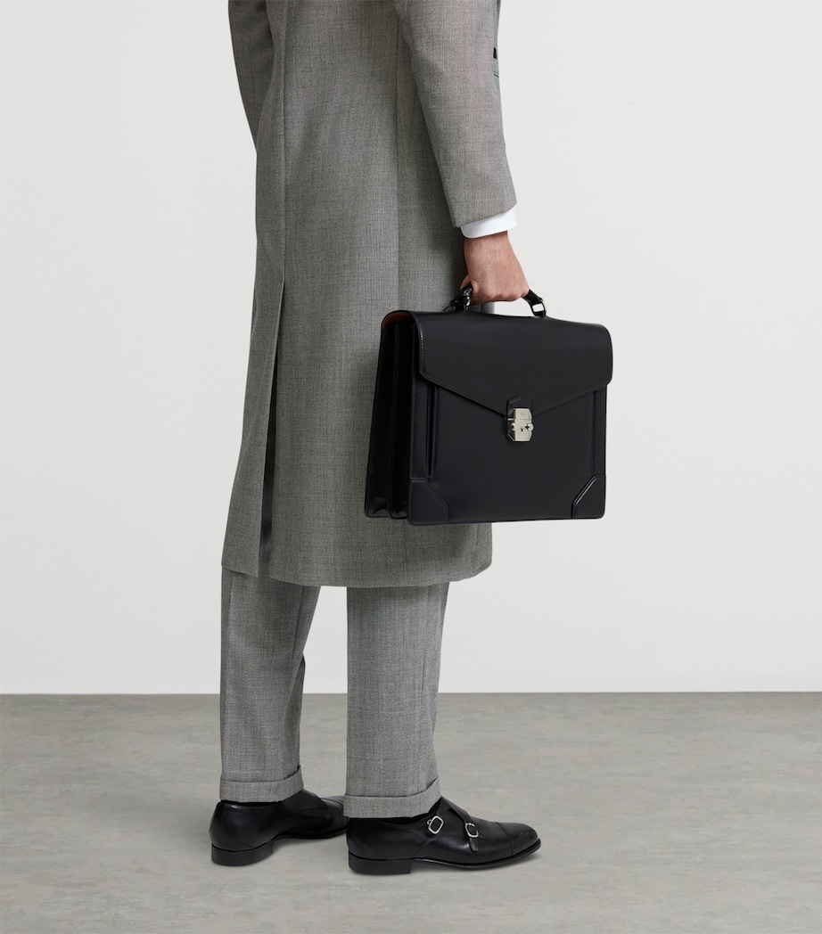 Calfskin Eltham Lock Document Case 001BLACK Image 6