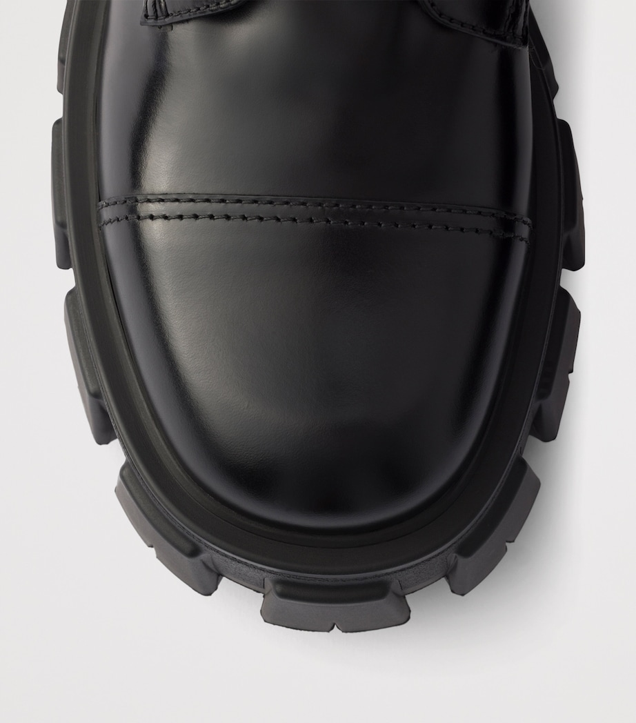 Prada Leather & Re-Nylon Monolith Boots Black Image 6