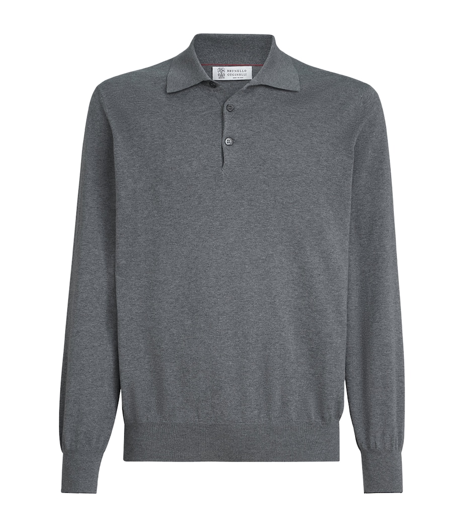 Brunello Cucinelli Mens Cotton Polo Sweater Image 1