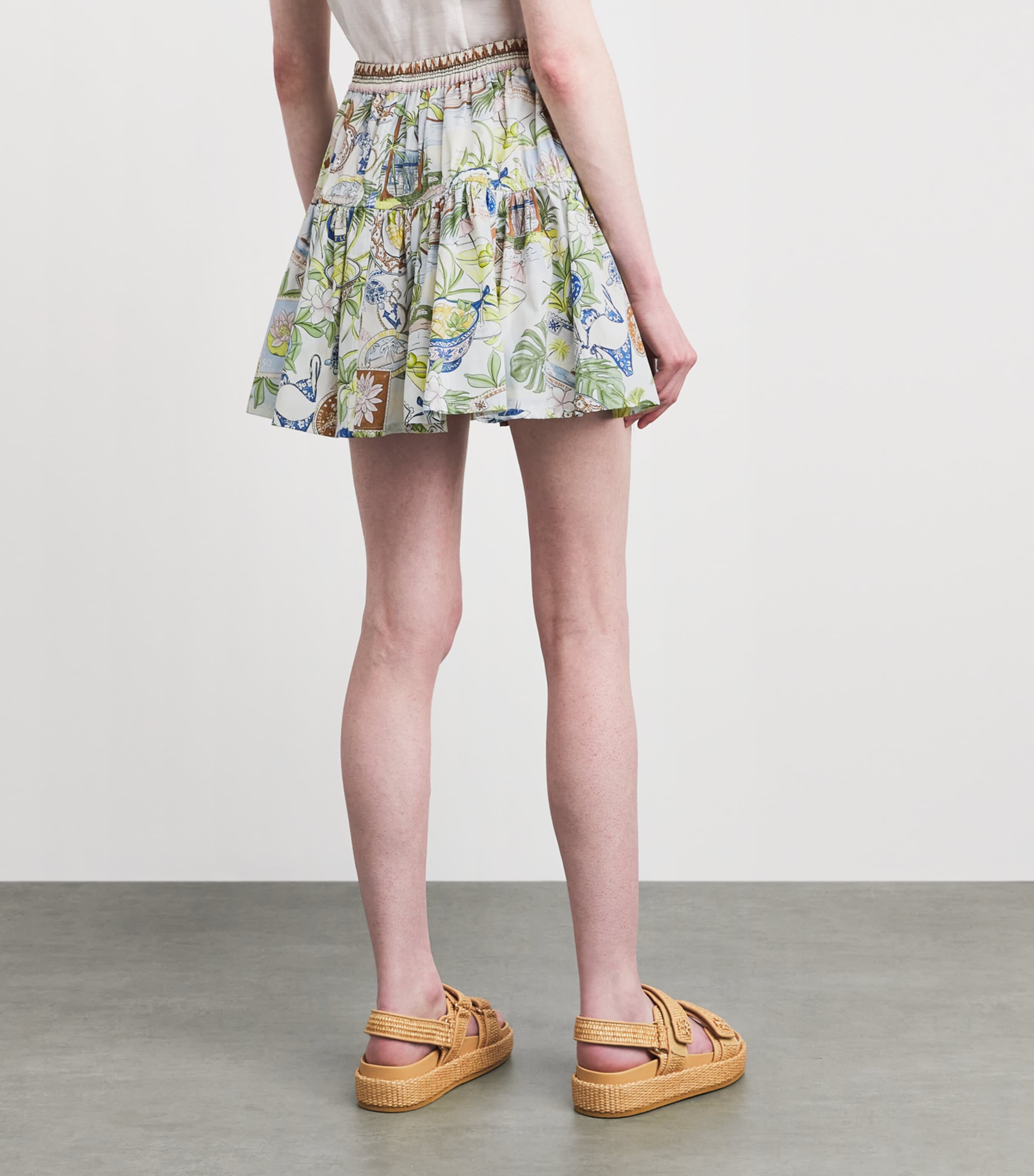 Maje Womens Cotton Printed Mini Skirt Postcard Print Image 5
