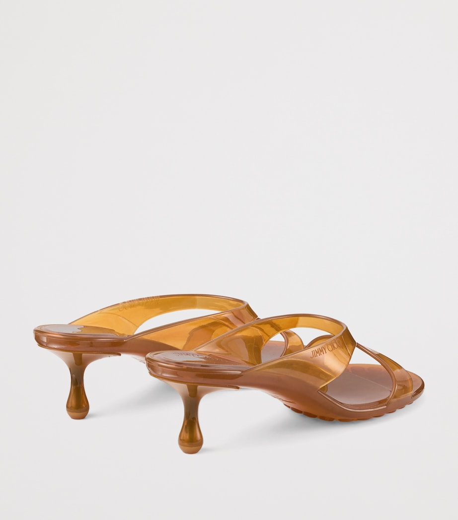 Jimmy Choo Jelly Drop 50 Glitter Heeled Mules Amber Image 4