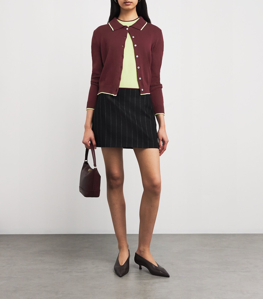 Cotton-Blend Cardigan BORDEAUX Image 2