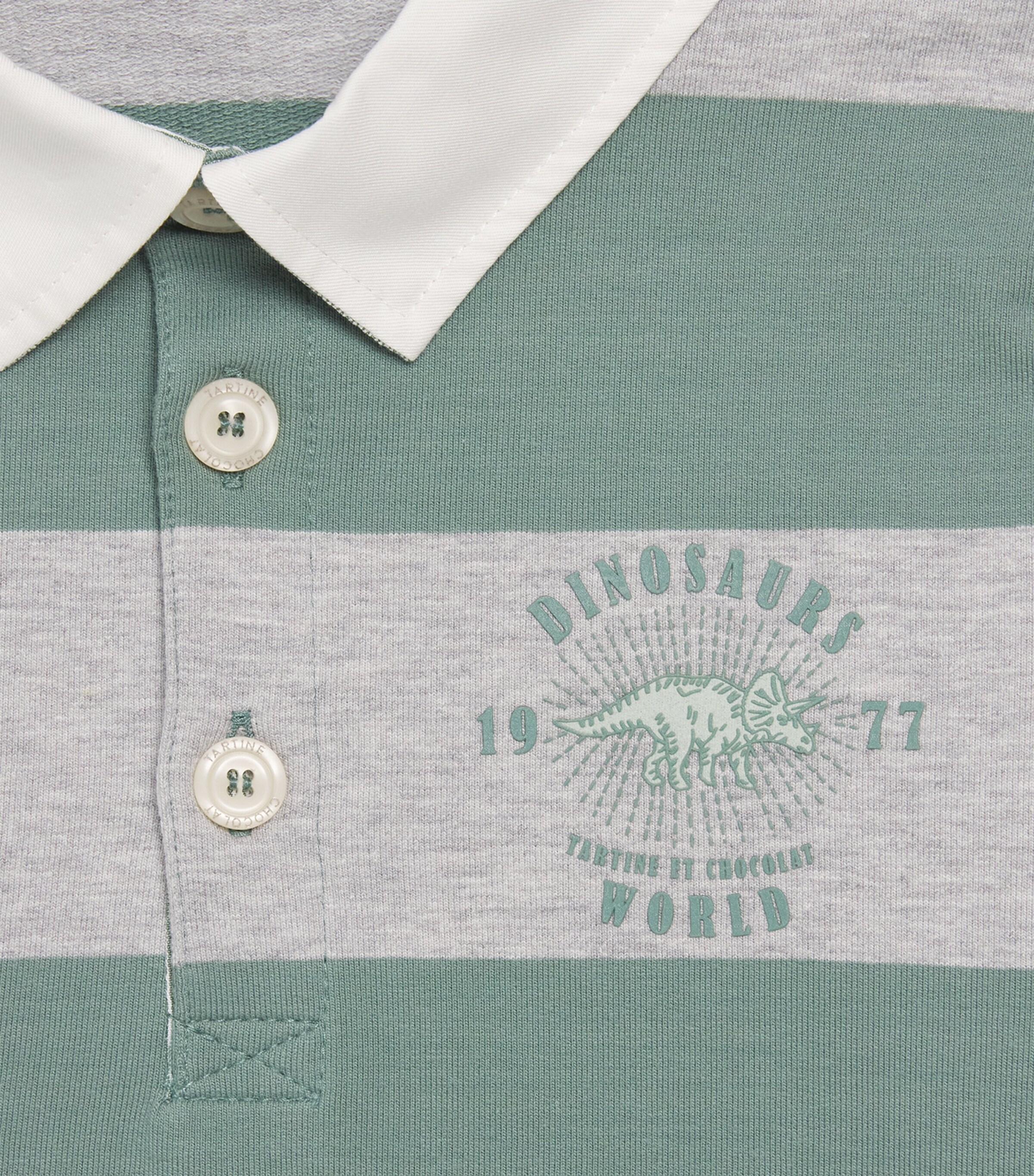 Tartine et Chocolat Cotton Dinosaur Rugby Shirt (5-12 Years) Image 3