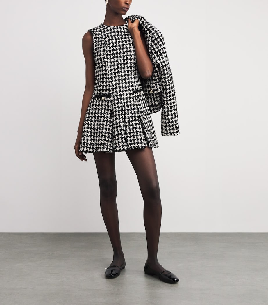 Tweed Houndstooth Mini Dress BLACK / WHITE Image 2