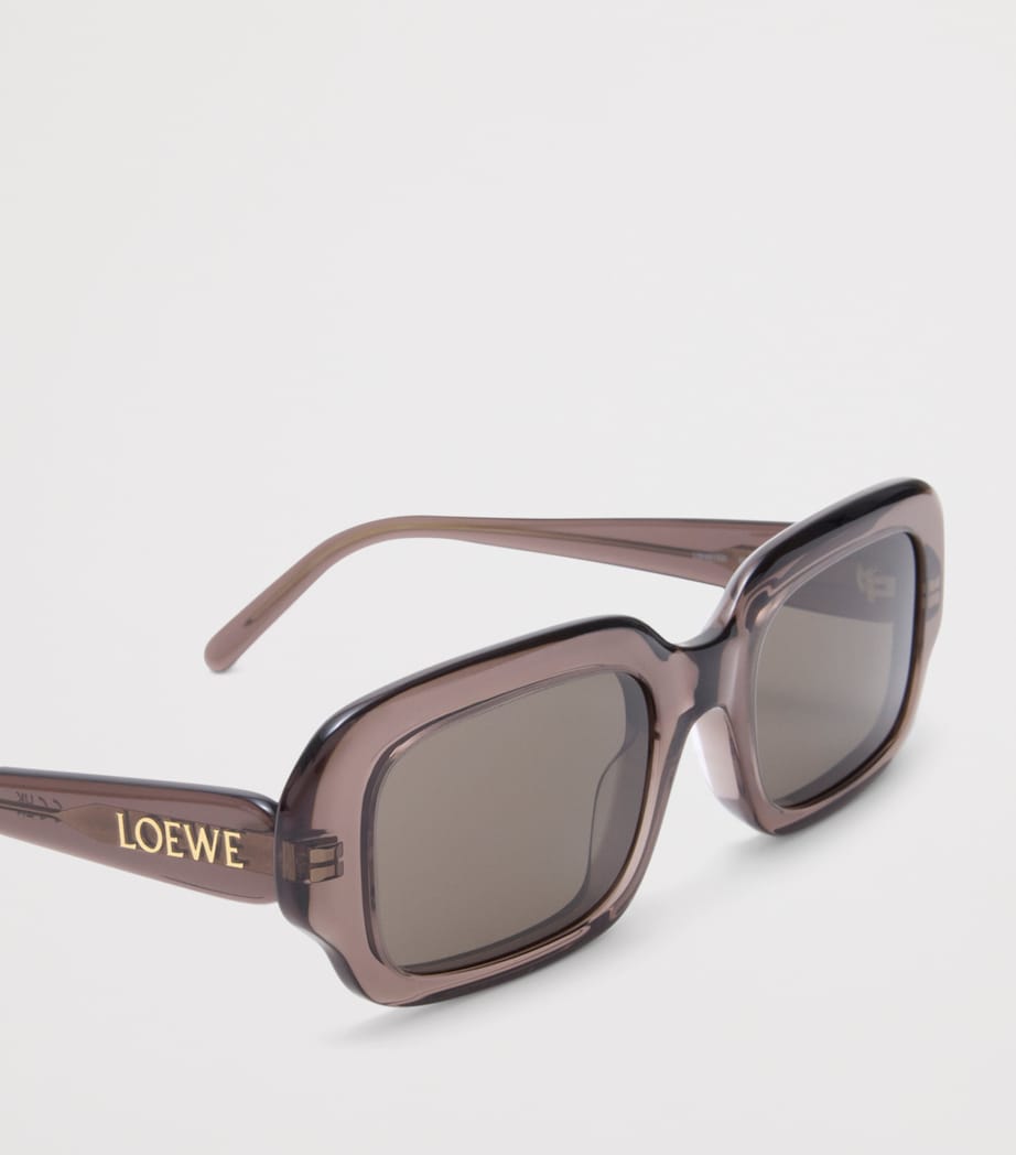 Acetate Rectangular Slim Sunglasses TRANSPARENT BROWN Image 4