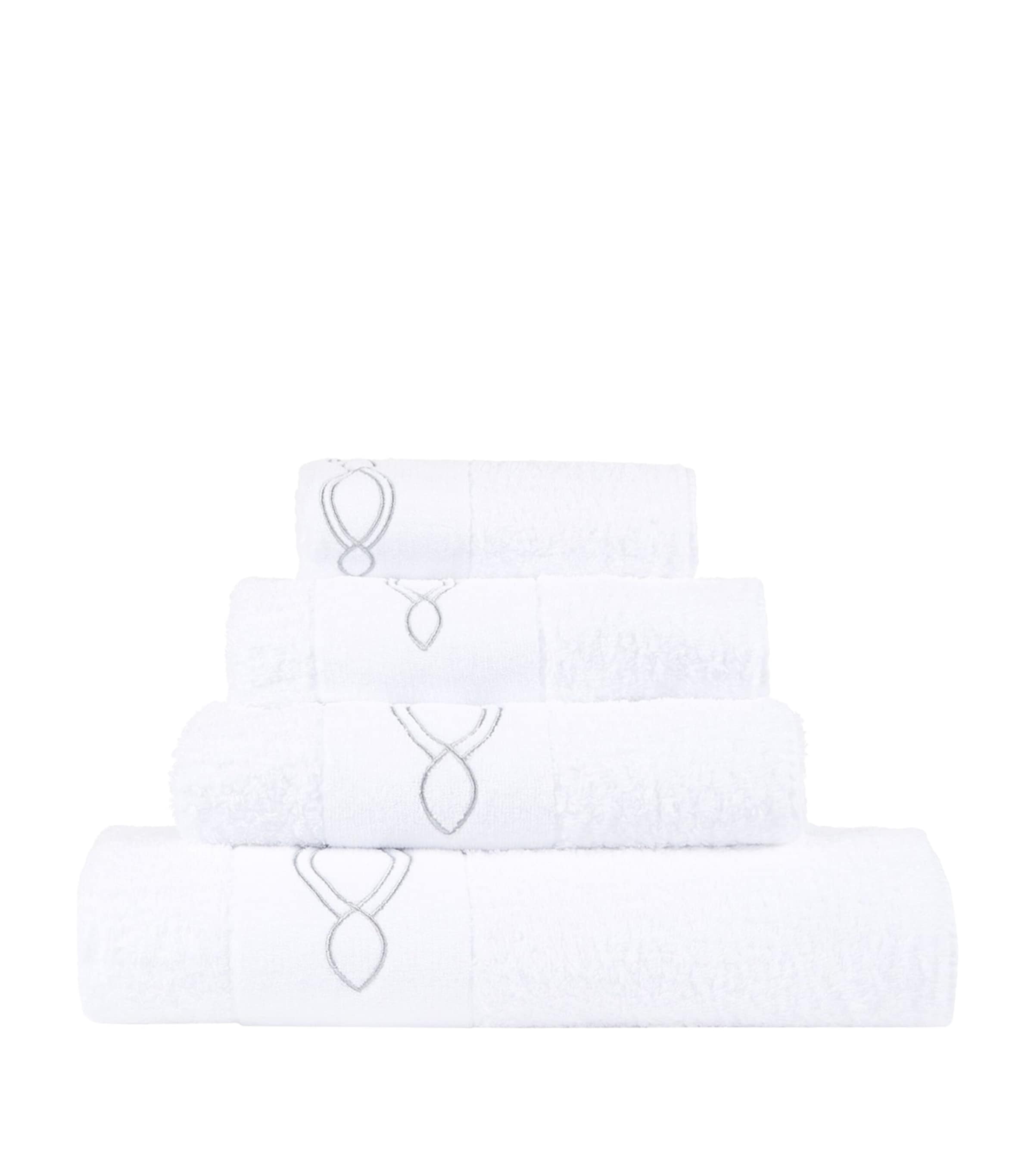 Abyss & Habidecor Décor Silver Trim Guest Towel 40cm X 75cm In Silver