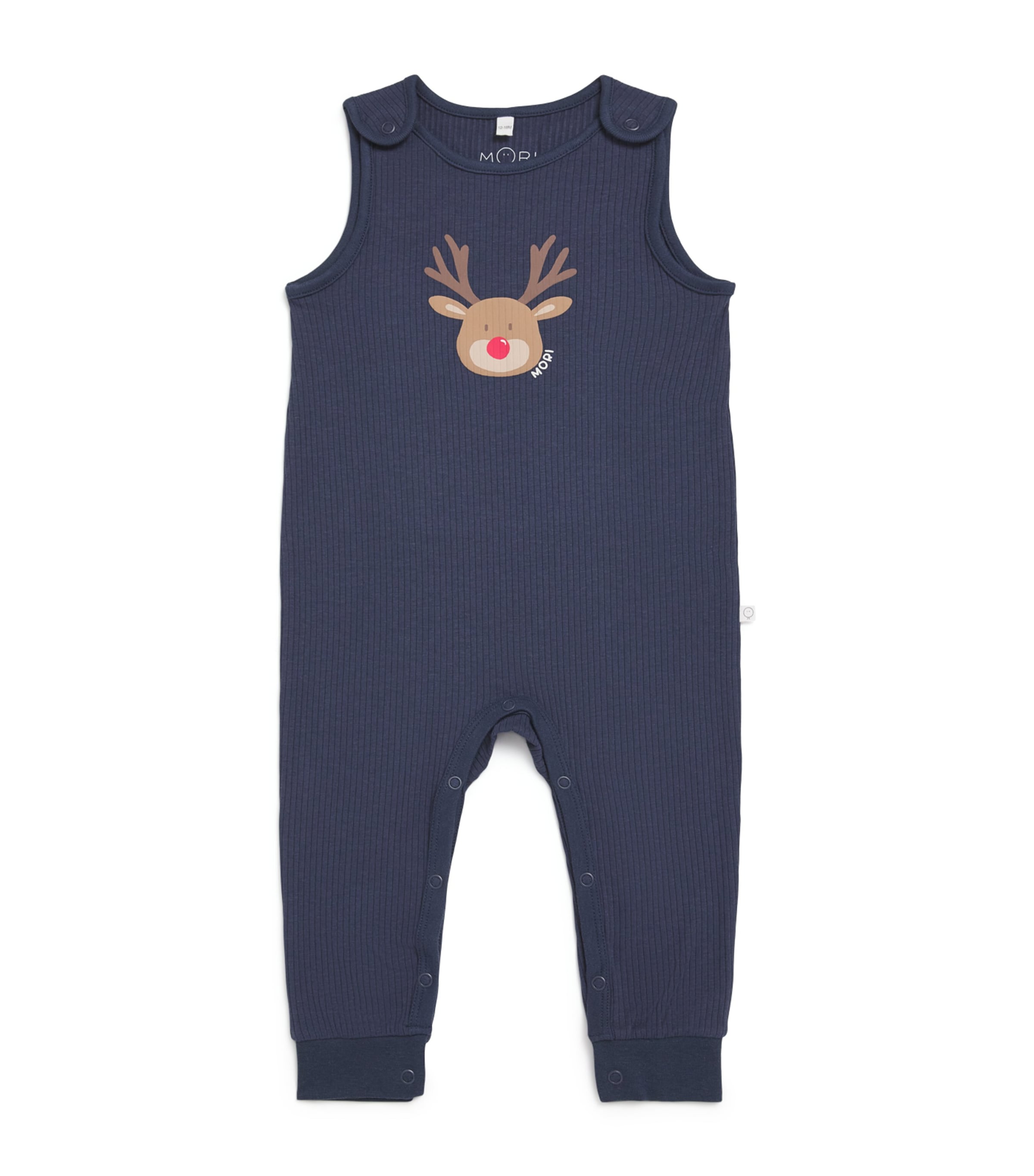 Mori Bamboo-blend Reindeer Playsuit In Blue