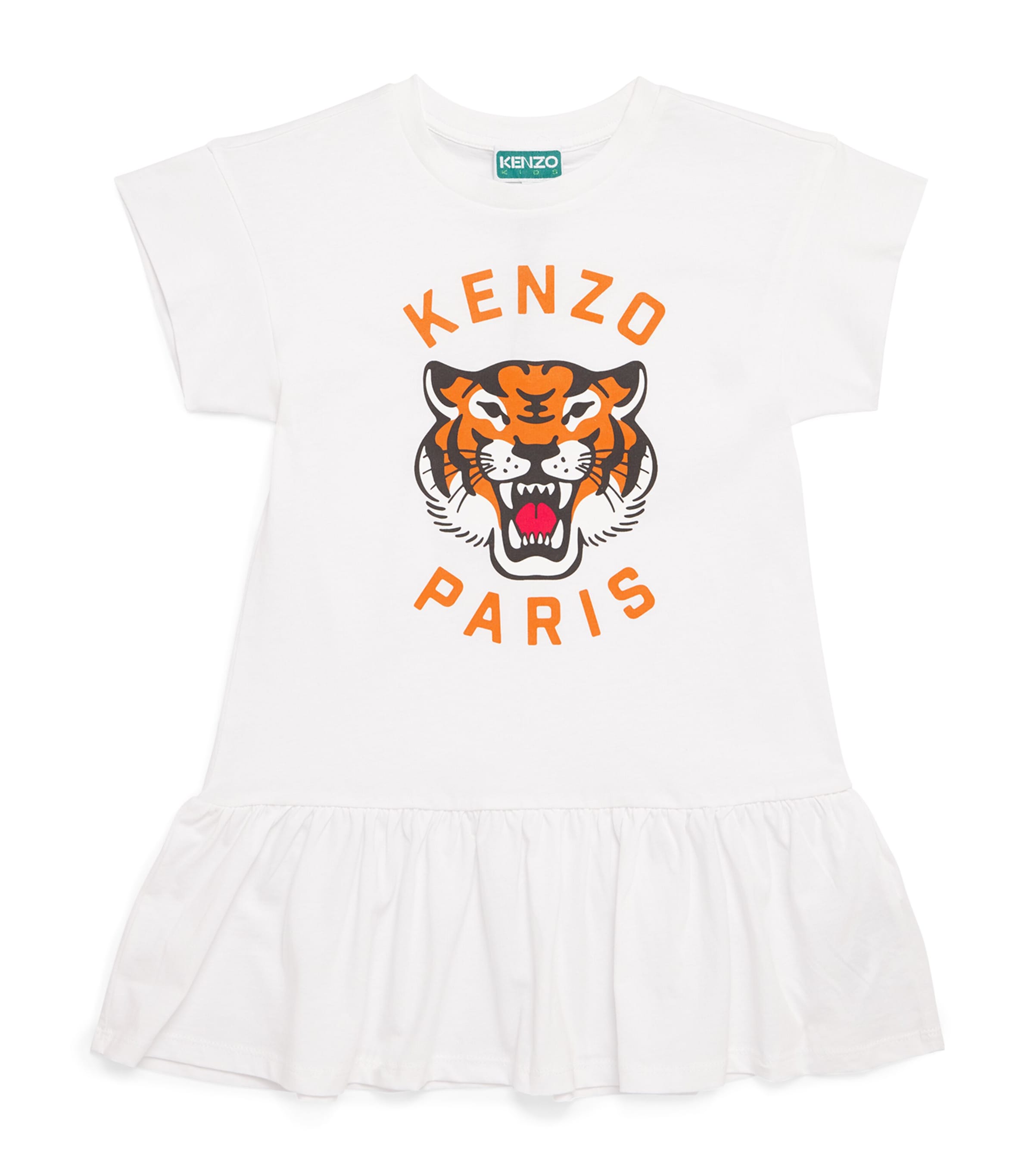Kenzo Cotton Logo Dress In White