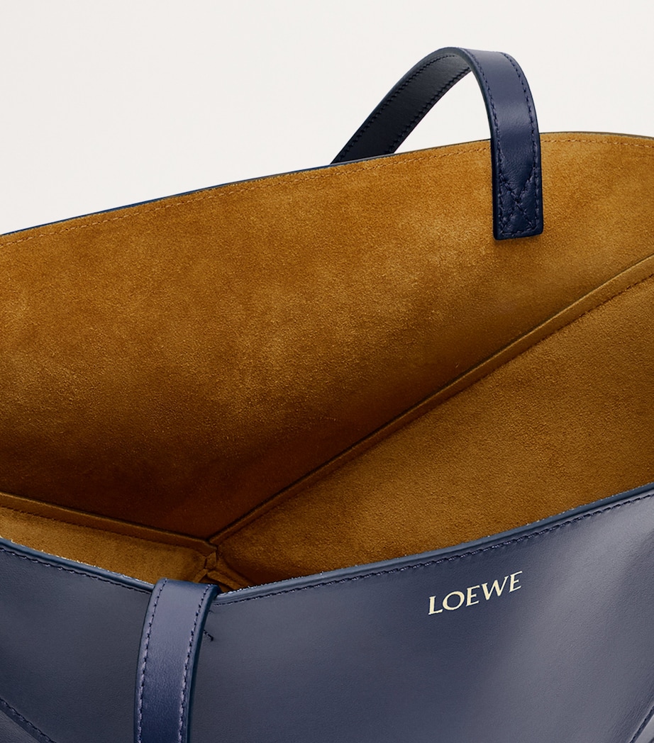 LOEWE Medium Leather Puzzle Fold Tote Bag Abyss Blue Image 6