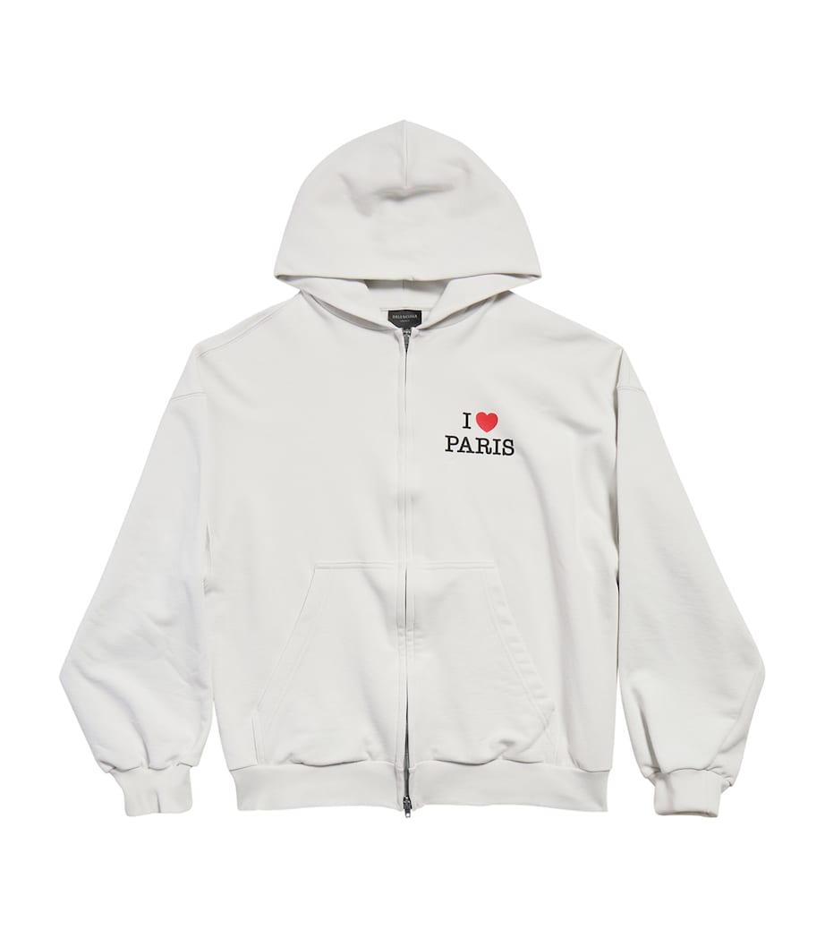 Balenciaga Womens I Love Paris Zip-Up Hoodie Image 1