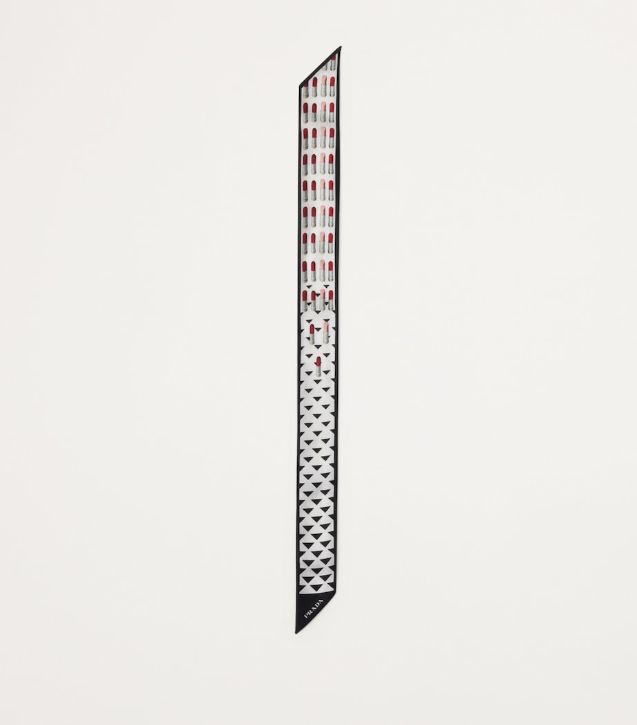 Prada Silk Twill Printed Skinny Scarf Image 2