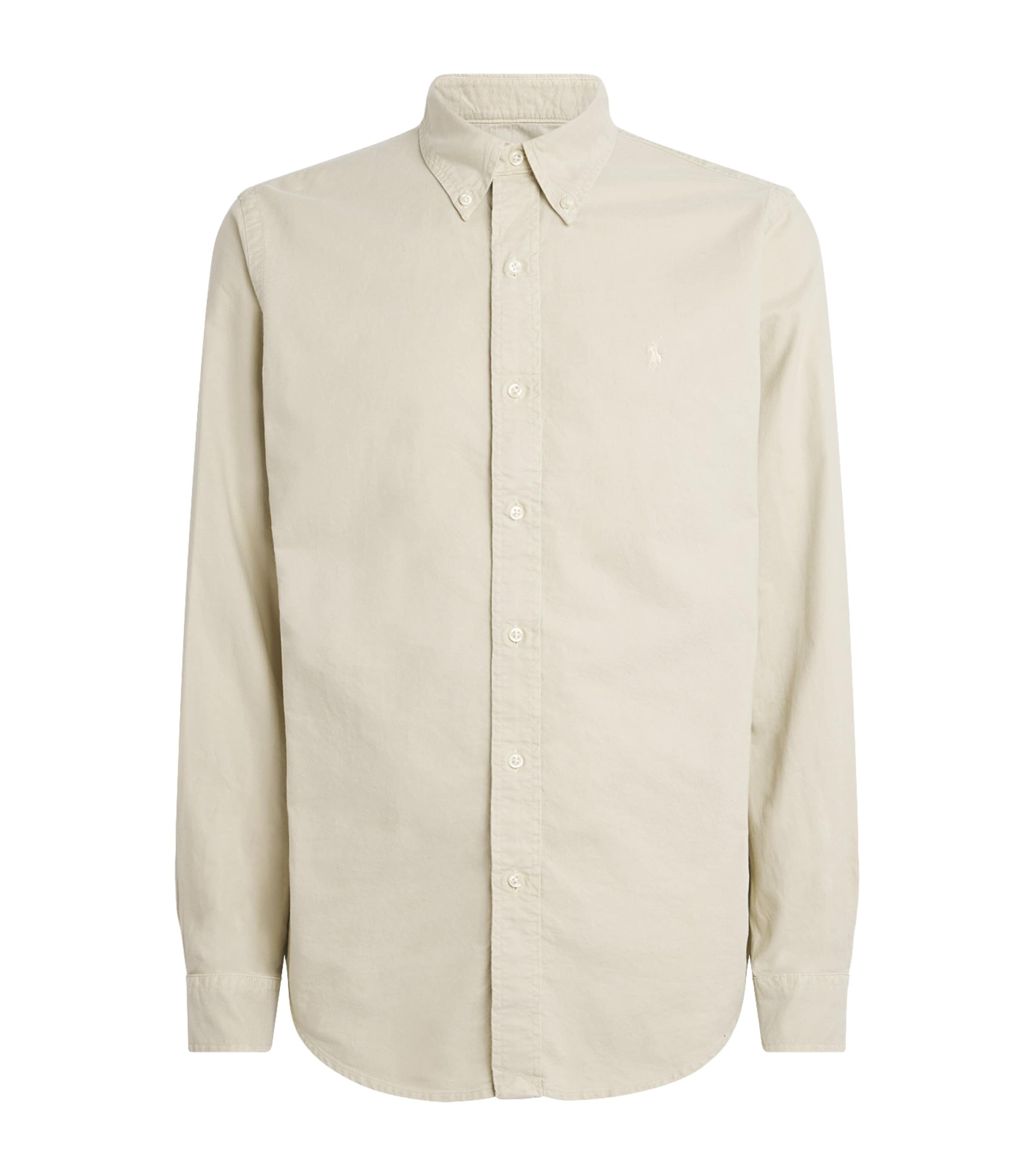 Polo Ralph Lauren Mens Garment-Dyed Oxford Shirt Classic Stone Image 1