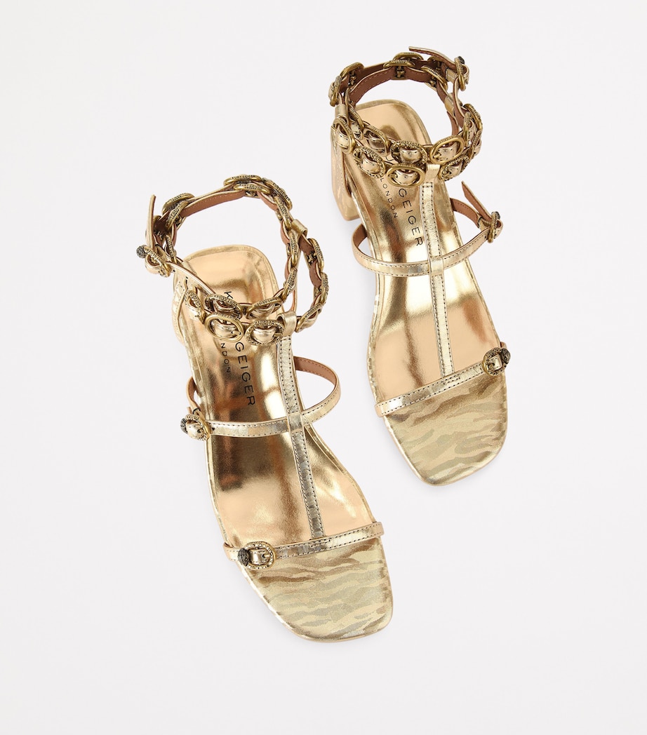 Leather Regent Block Sandals GOLD Image 4