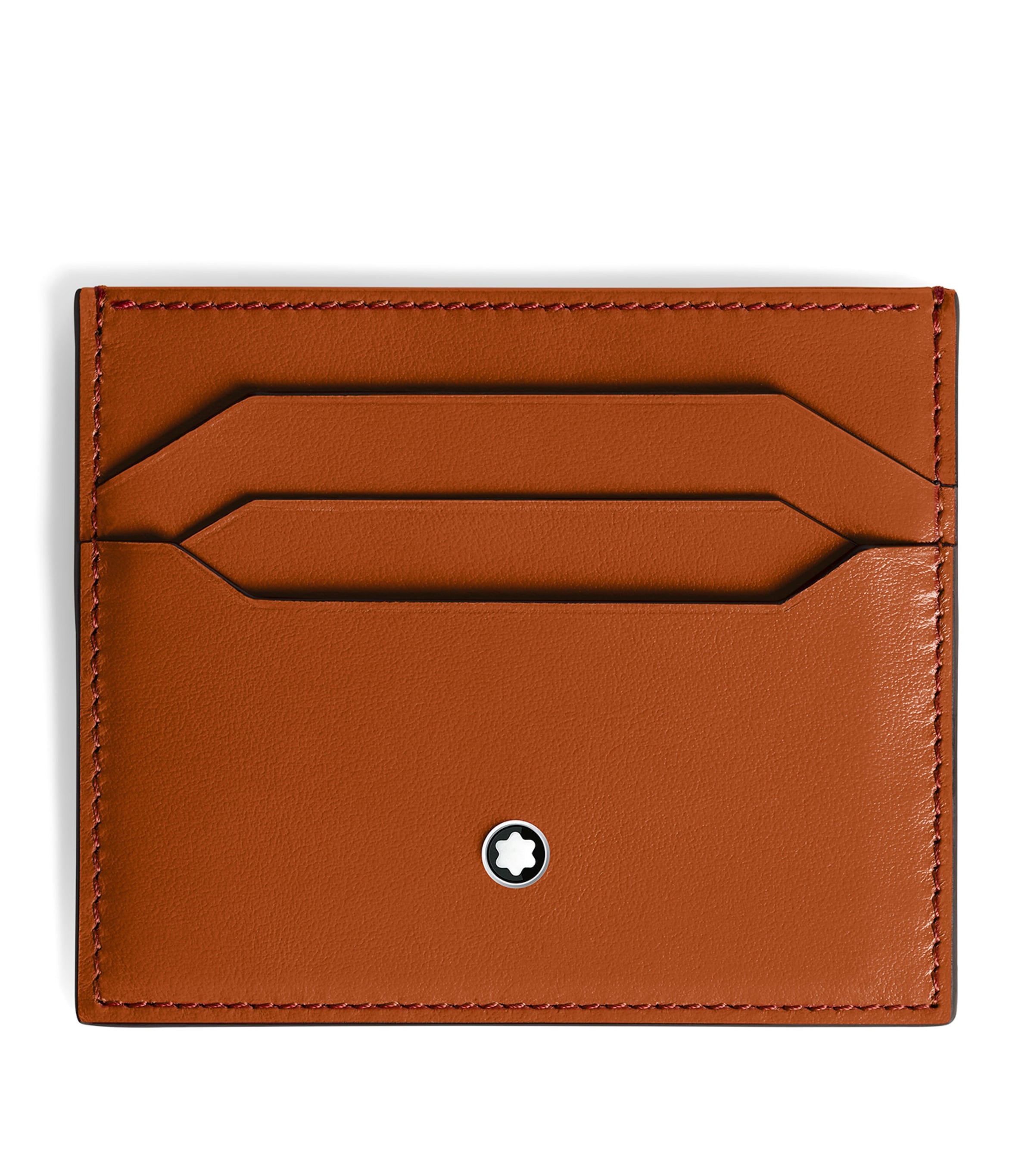 Montblanc Leather Meisterstück Card Holder In Red