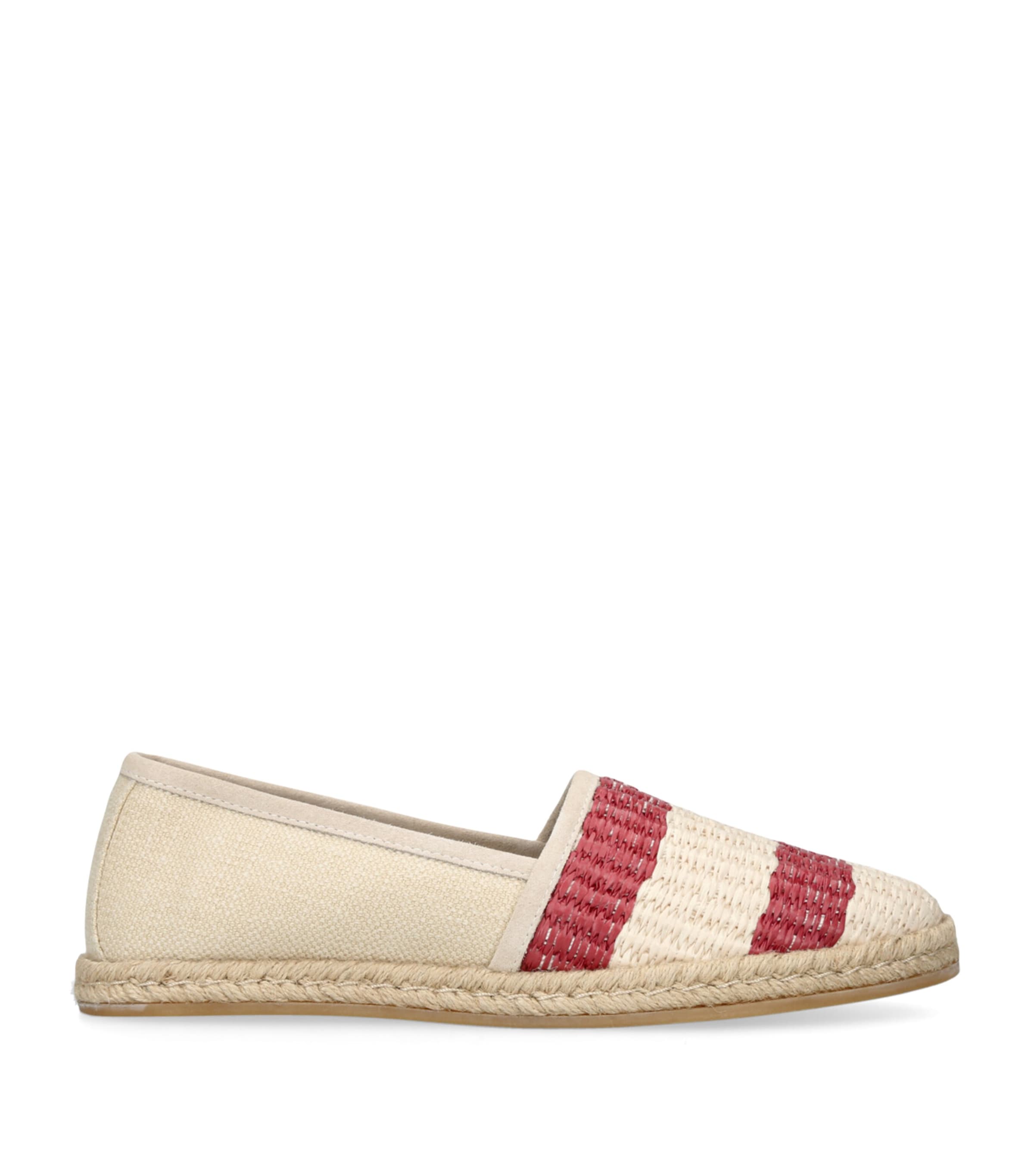 Brunello Cucinelli Raffia Stripe Espadrilles In White