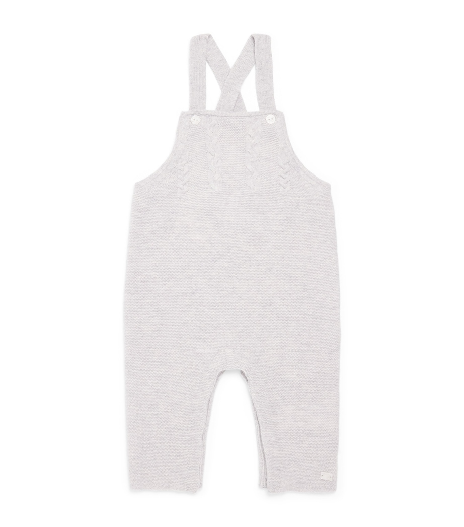 Tartine et Chocolat Wool-Cashmere Braided Dungarees (1 Month-2 Years) Chiné Clair Image 1