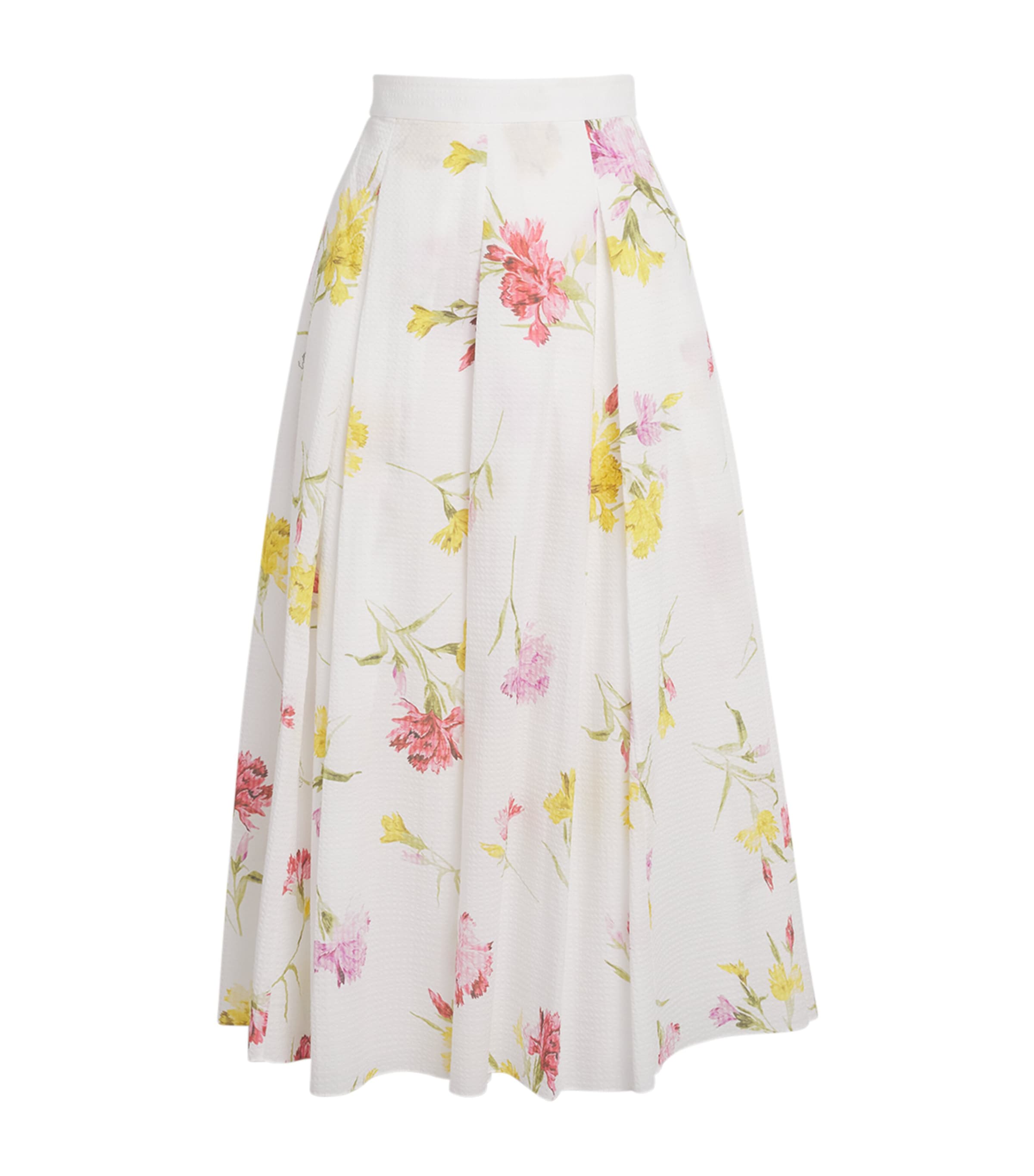 ERDEM COTTON FLORAL MIDI SKIRT