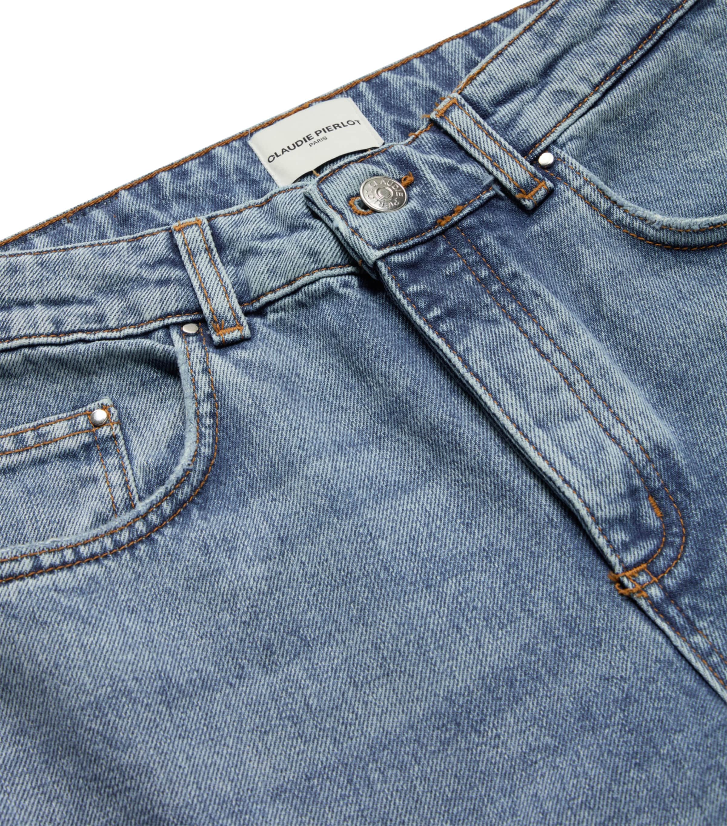 Washed Wide-Leg Jeans BLUE DENIM Image 2