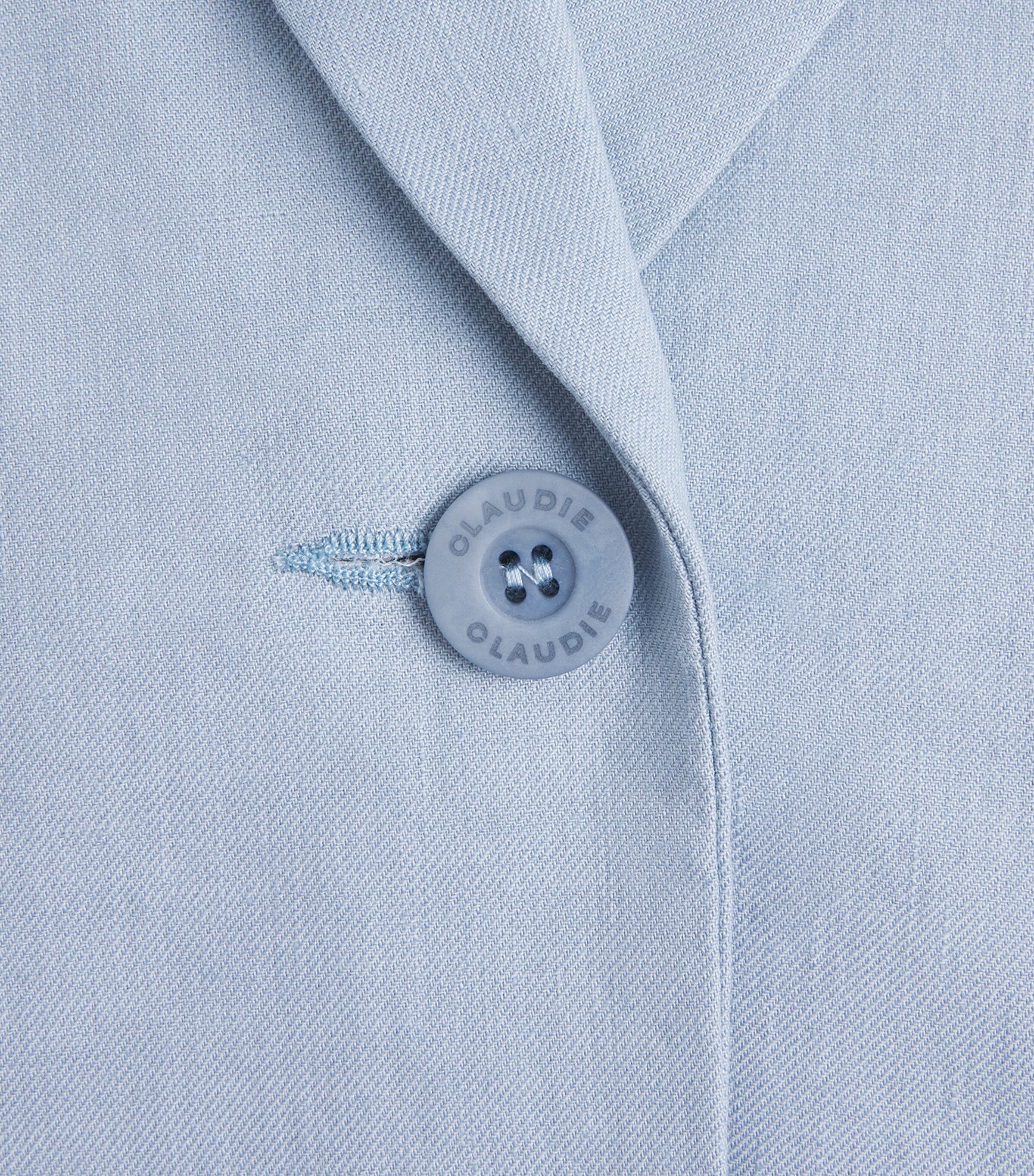 Claudie Pierlot Womens Linen-Cotton Straight Blazer Grey Blue Image 6