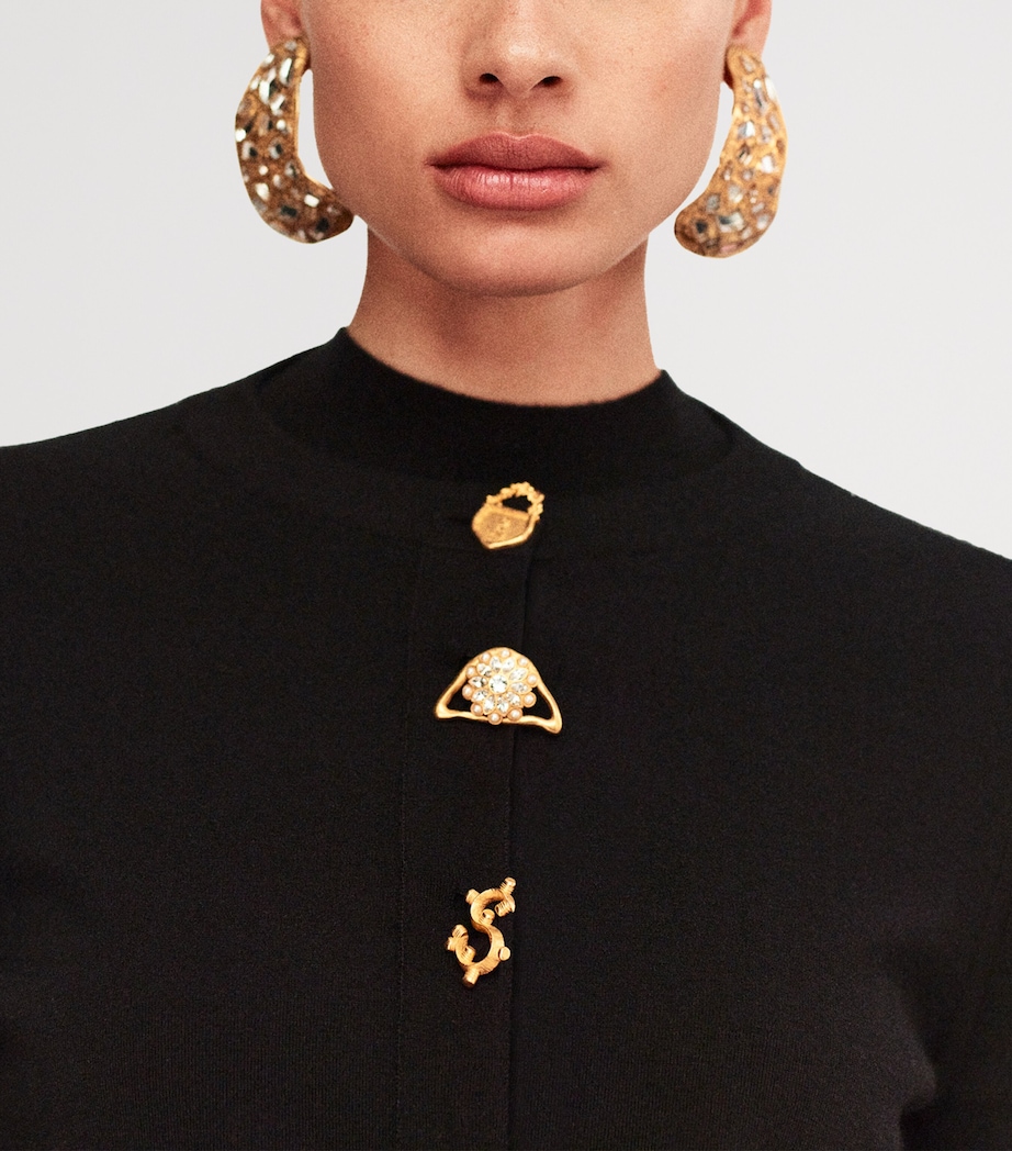 Mirror Pendant Earrings 001 GOLD Image 3