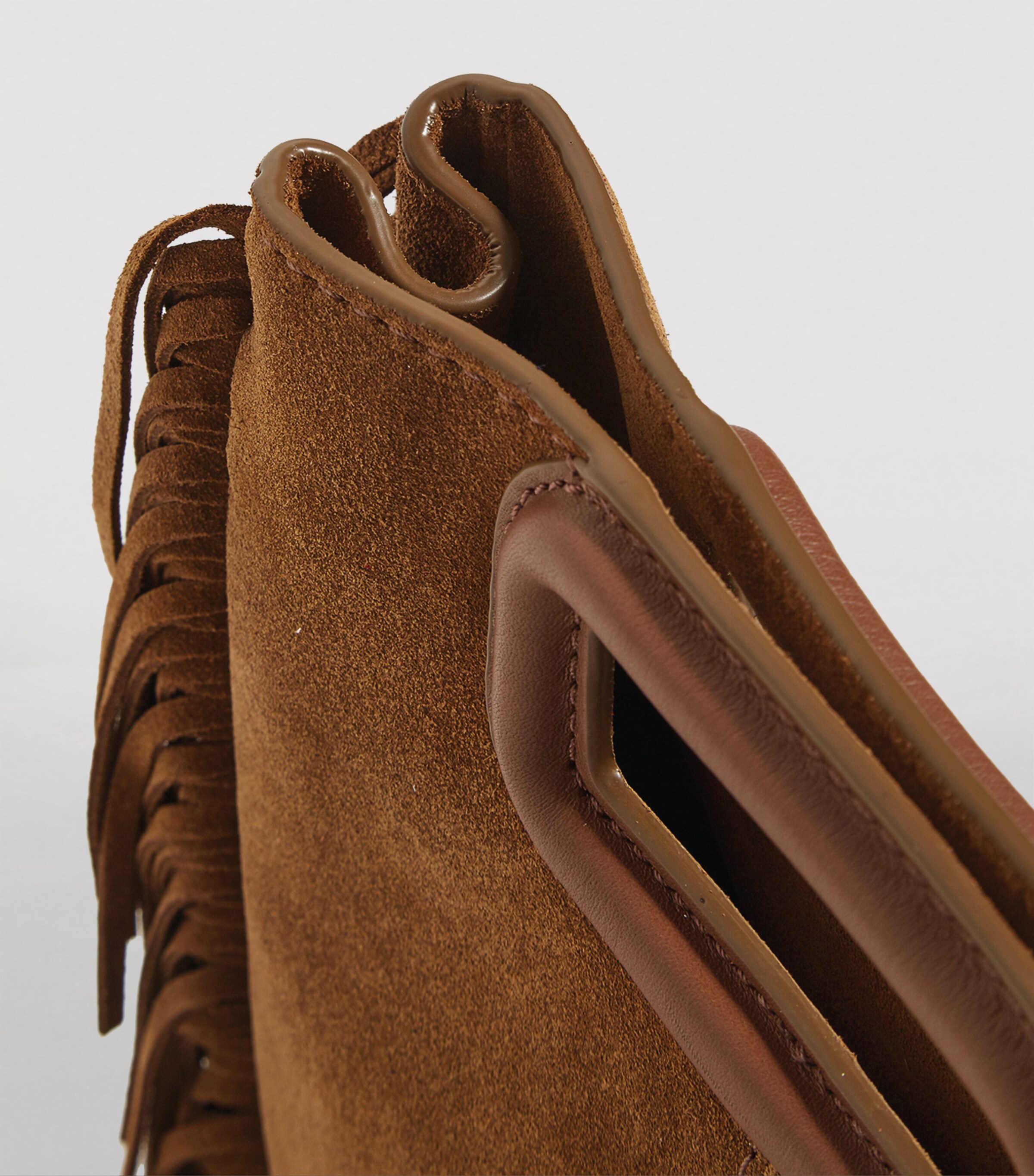 Suede M Top-Handle Bag CAMEL Image 14