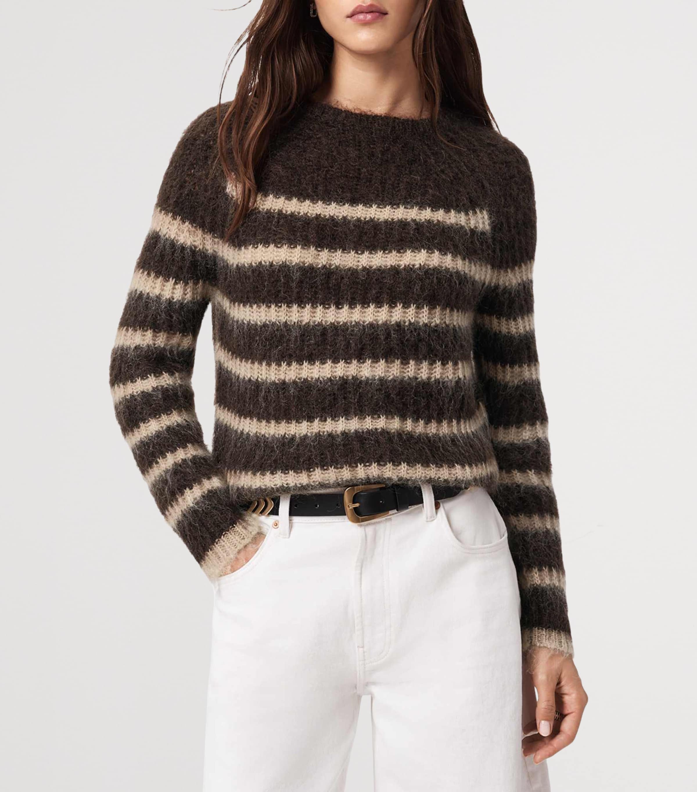 Wool-Blend Stripe Riga Sweater BTTLE BROWN/BARLEY Image 3