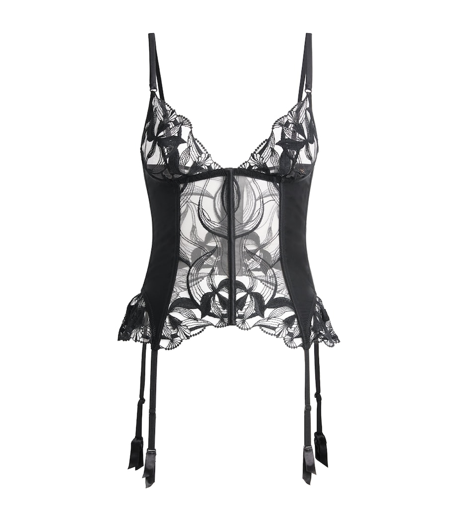Kiki de Montparnasse Womens Lace Eclore Corset Bustier Black/black Image 1