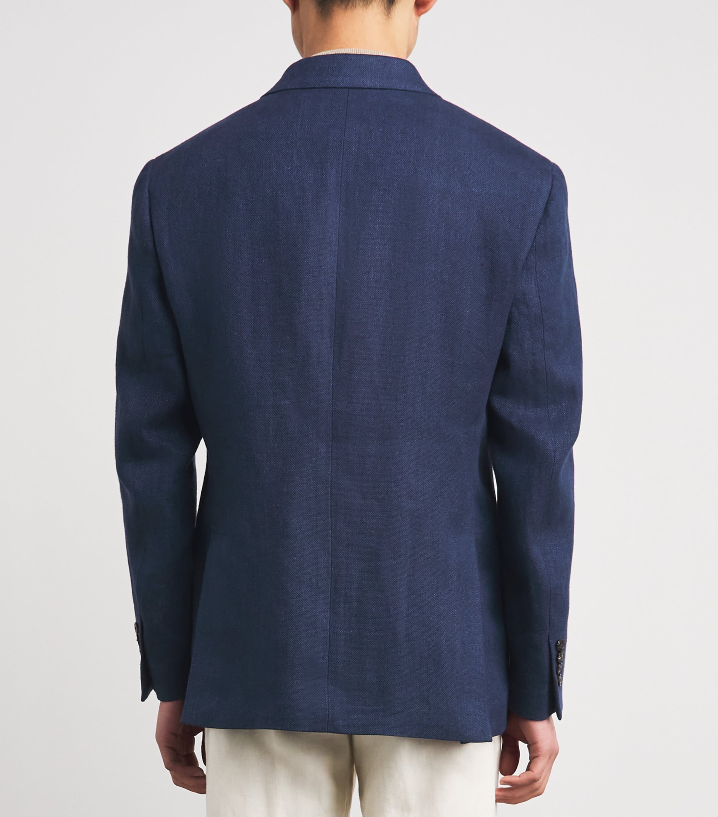 Polo Ralph Lauren Mens Linen Double-Breasted Suit Jacket Navy Image 5