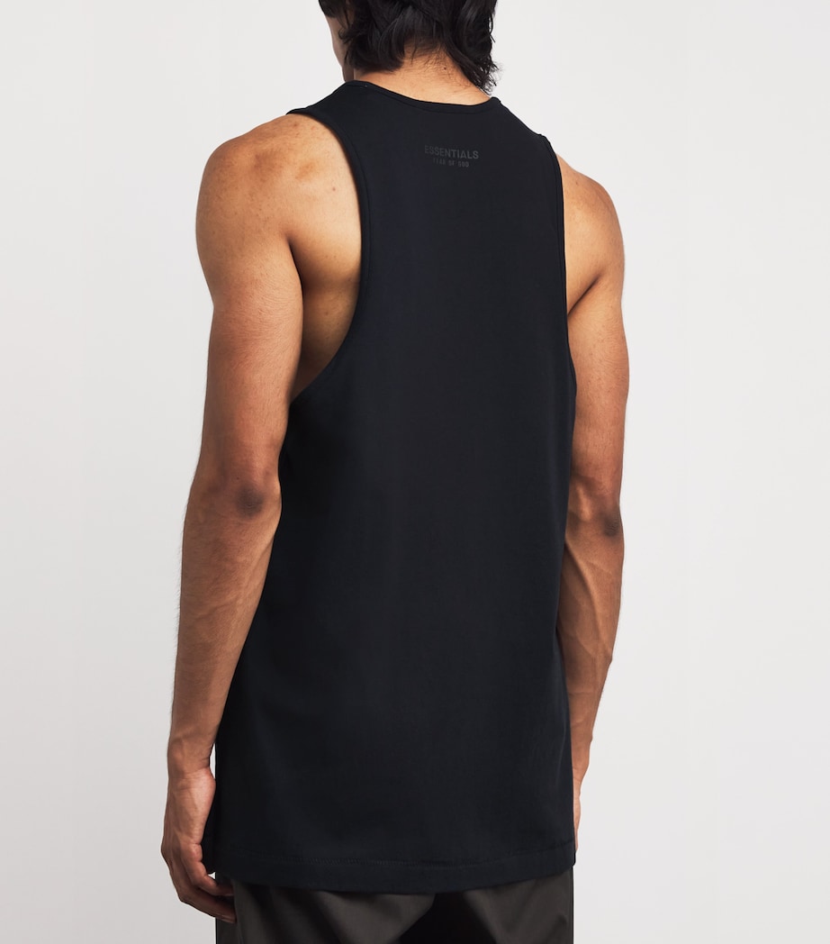 Cotton Oversized Logo Tank Top JET BLACK Image 4