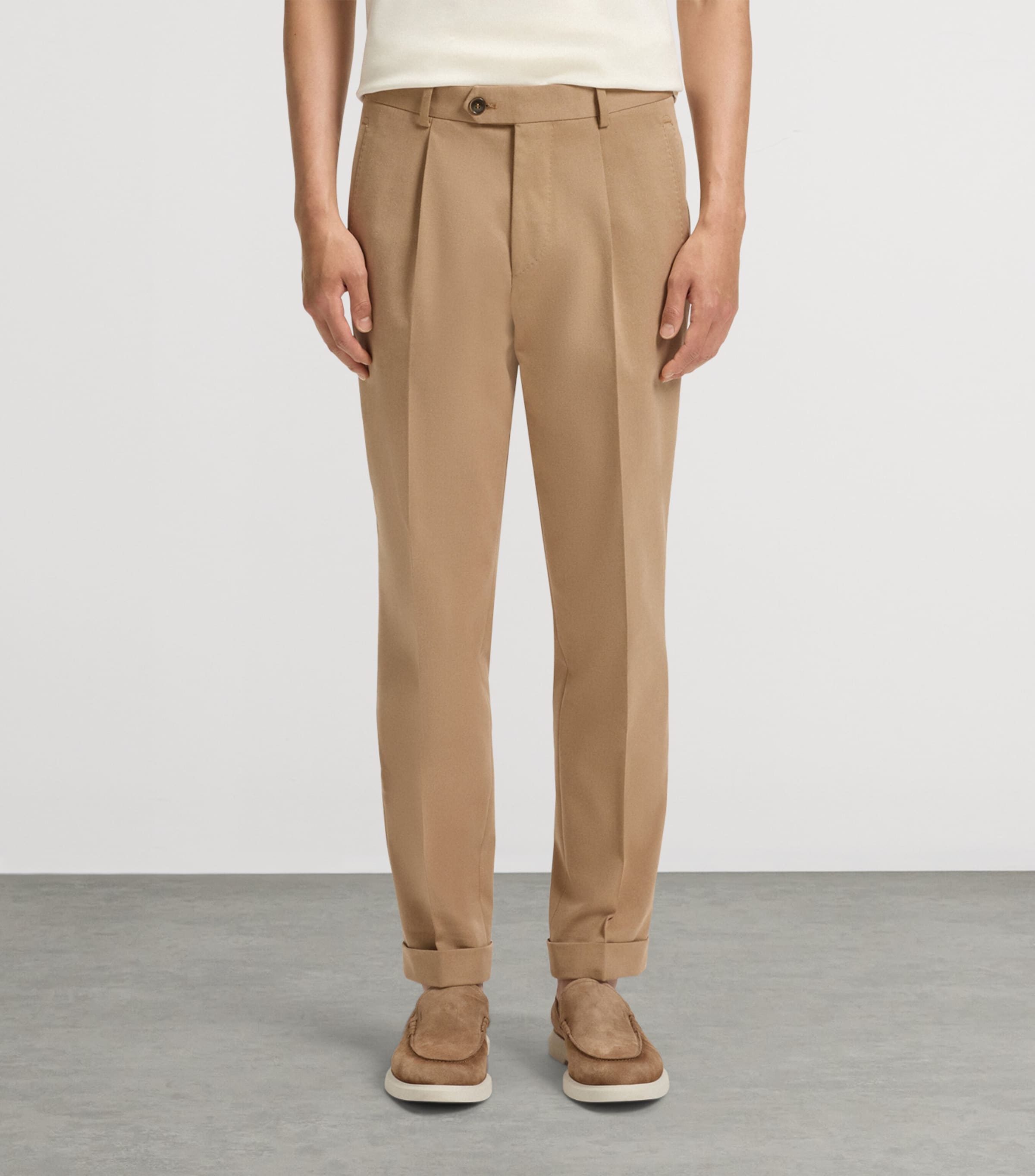 Cotton-Blend Tailored Trousers 215 Image 2