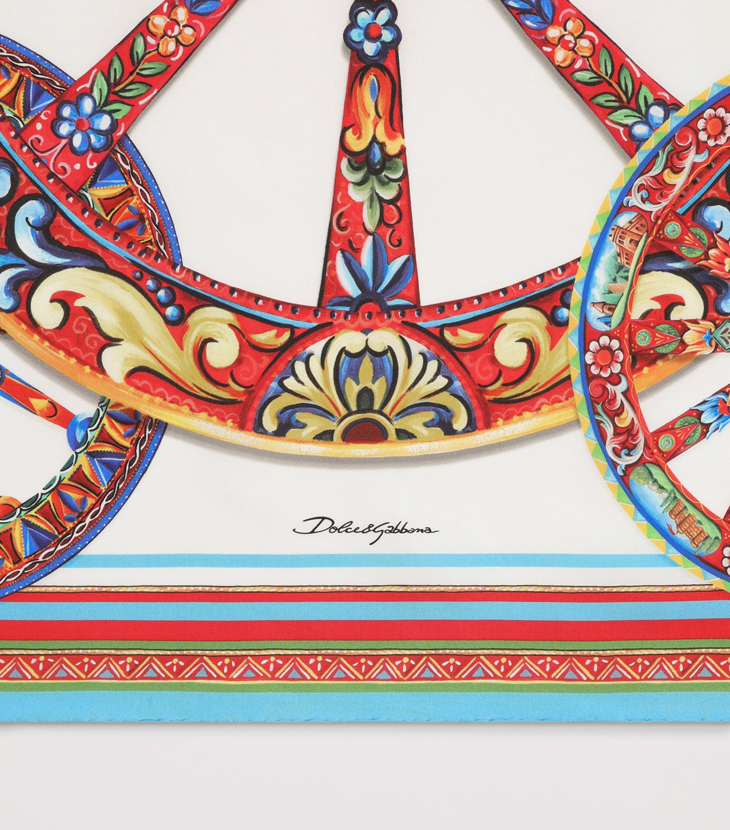 Dolce&Gabbana Silk Carretto Foulard Ruote Carretto Image 2