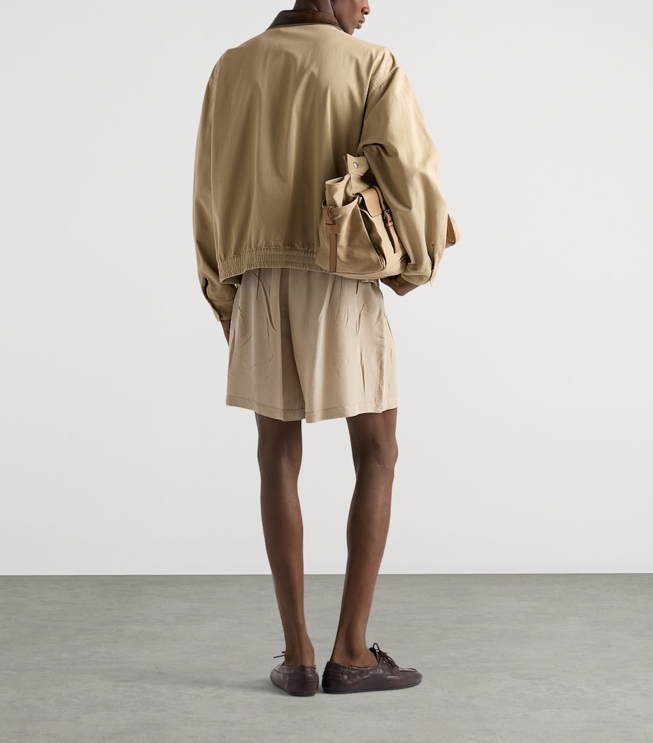 Prada Mens Cotton Bomber Jacket Neutral Image 4