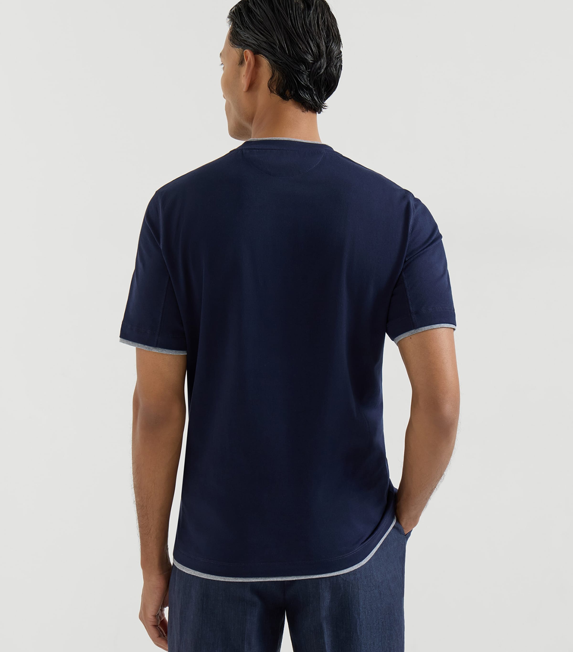 Cotton Faux-Layered T-Shirt CD325 Image 4