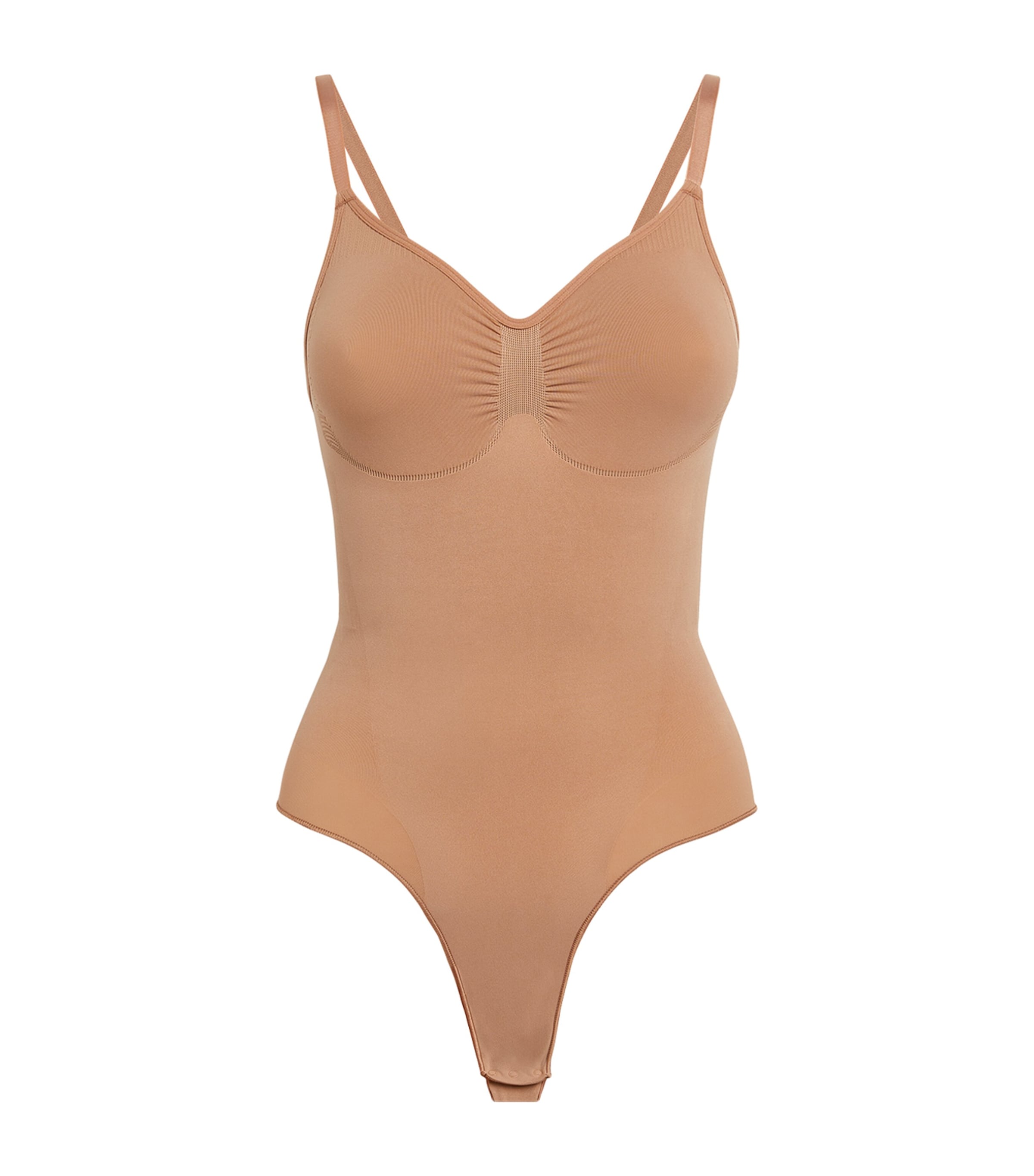 Skims Seamless Sculpt Briefs Bodysuit In Brown