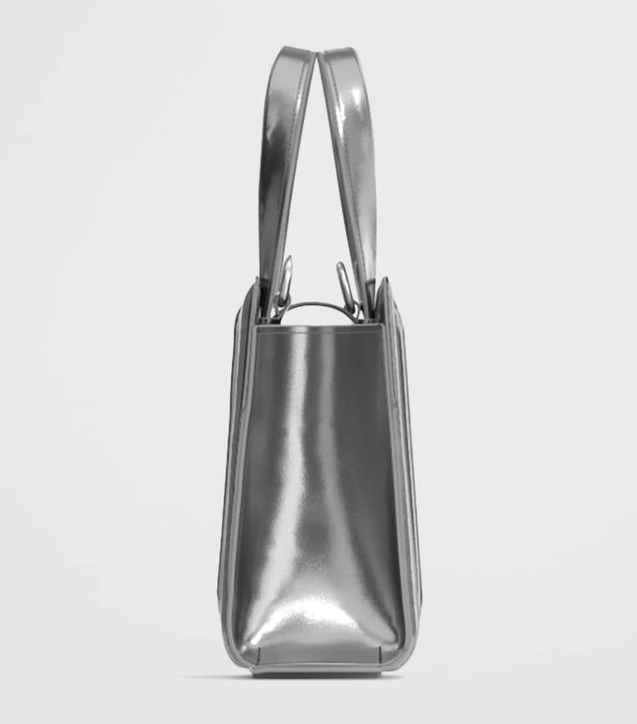 Max Mara Metallic Leather Whitney Bag 2 Top-Handle Bag Silver Image 4