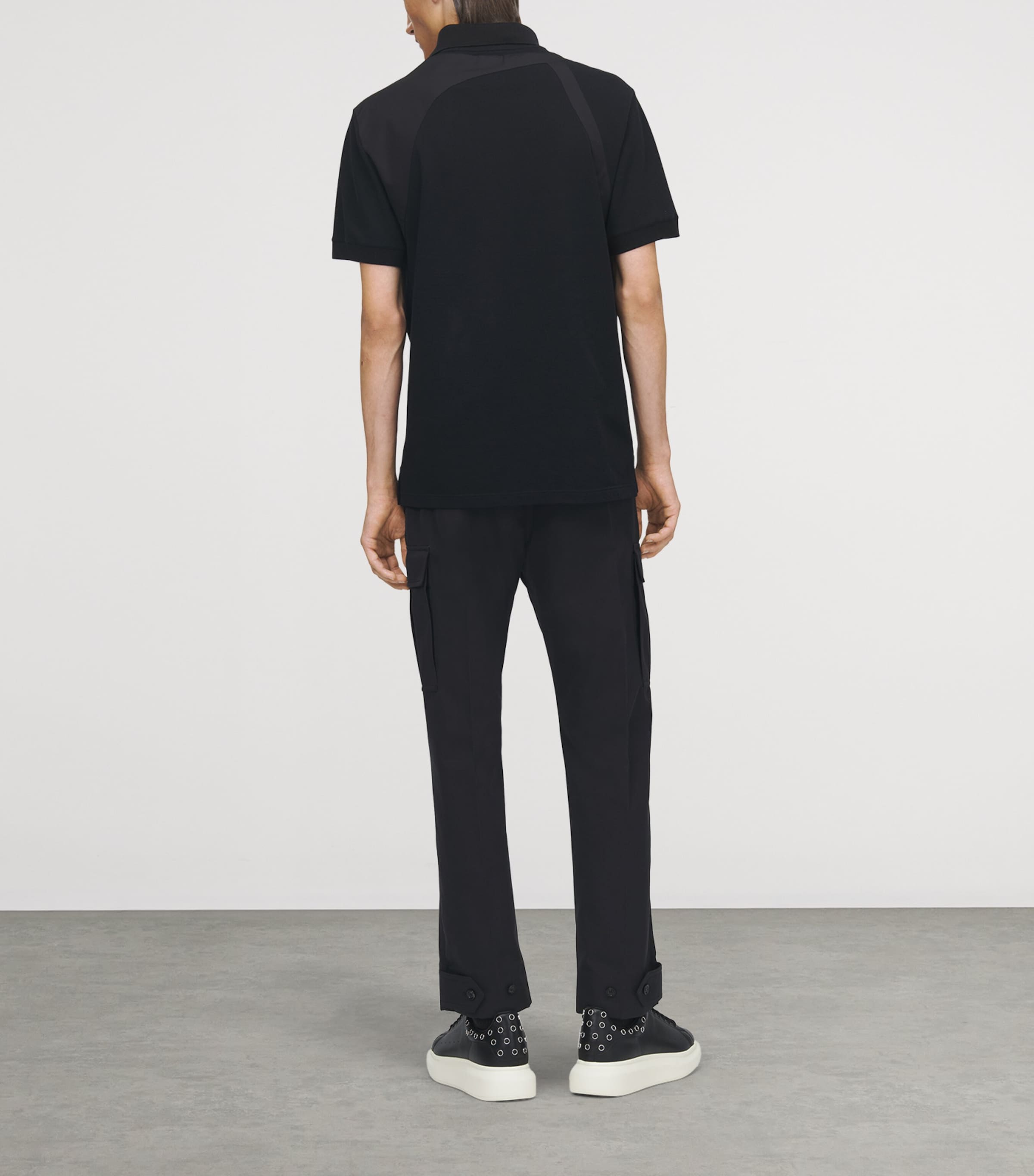 McQueen Mens Cotton Cargo-Pocket Straight Trousers Image 4