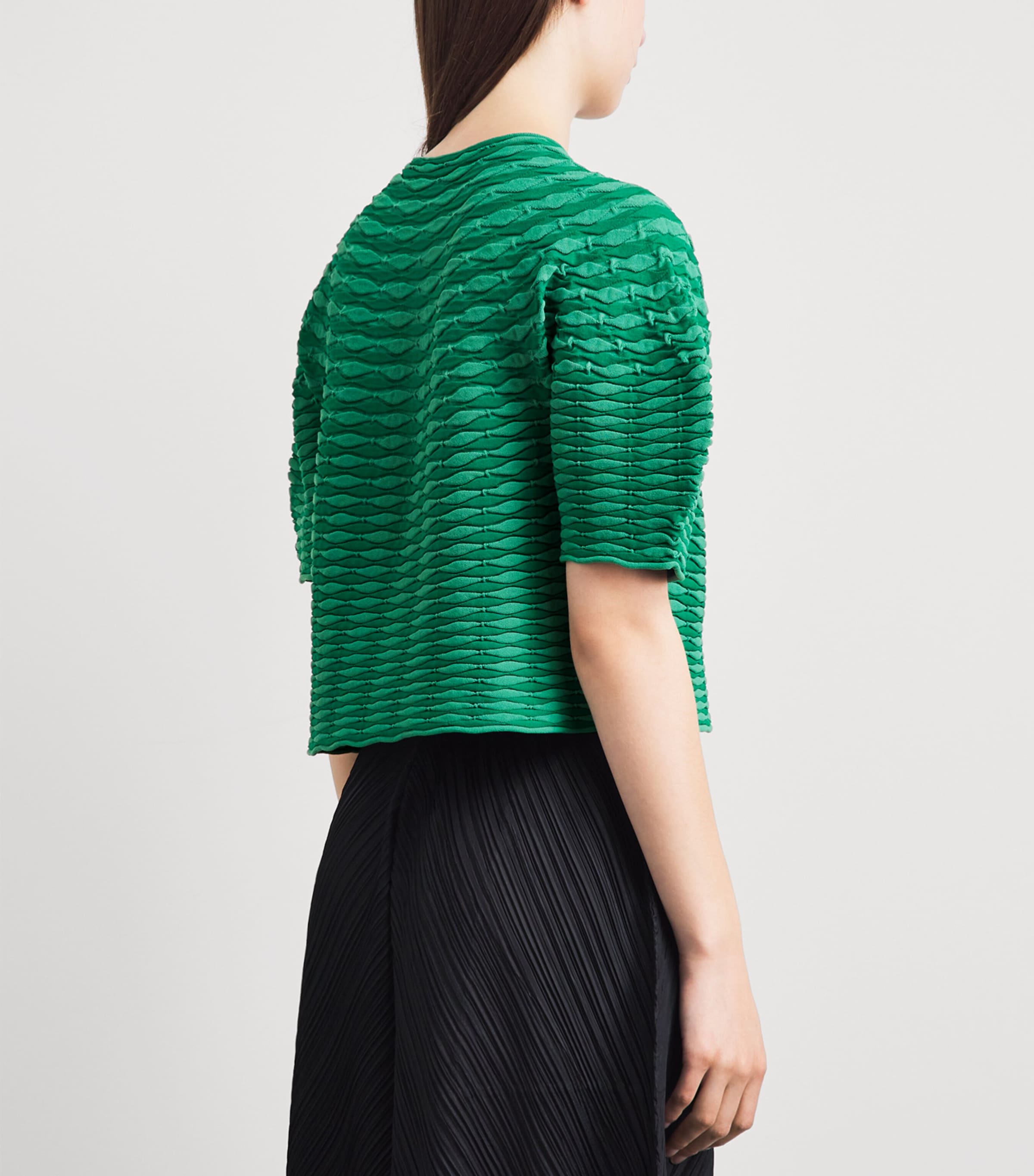 Pleats Please Issey Miyake Womens Colourful Mushroom Knit Top Grass Green Image 5